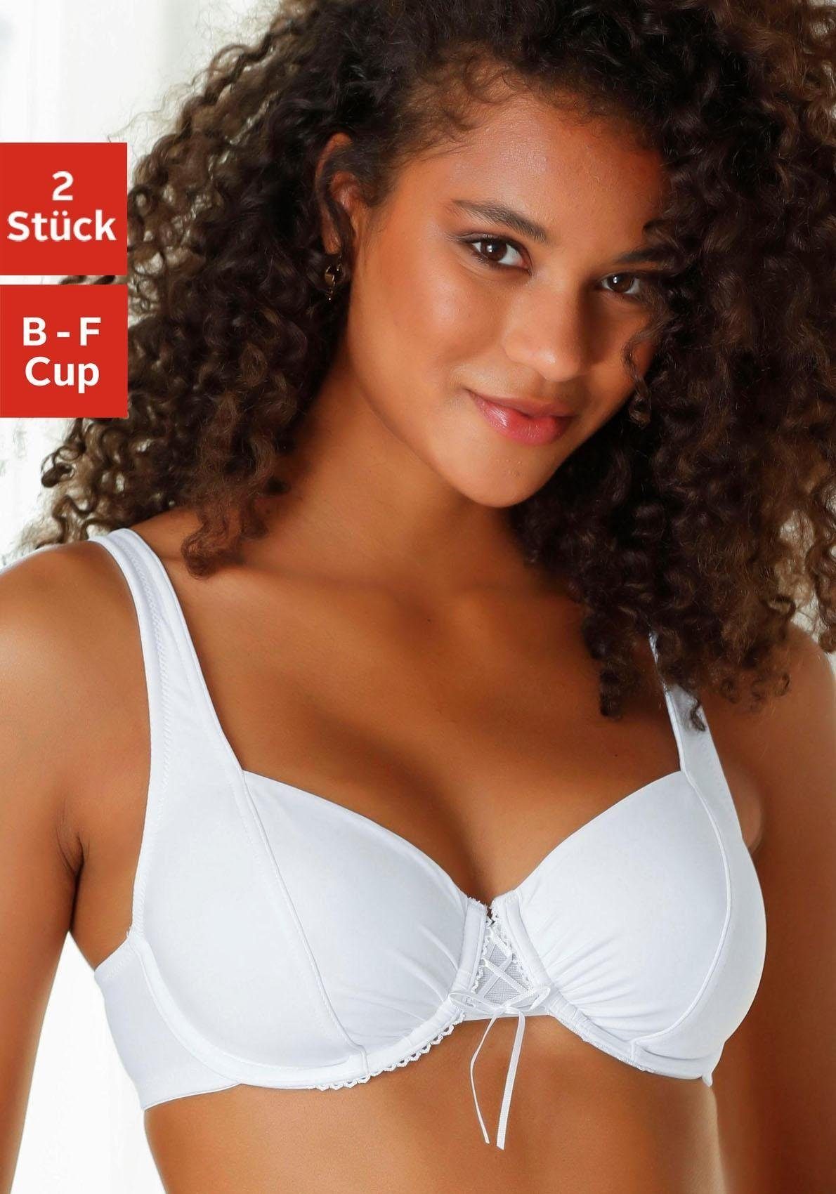 Raffungen schönen und mit Stück) 2 Dekolleté-BH Cup, fleur im petite Bügel Dessous (Packung,