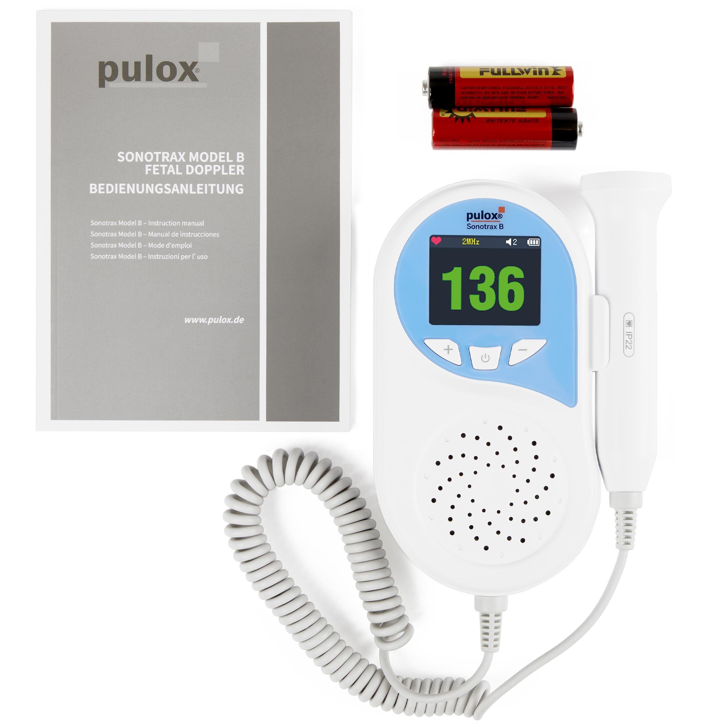 B Ultraschall Fetal-Doppler Babyphone Lautsprecher pulox Sonotrax - mit