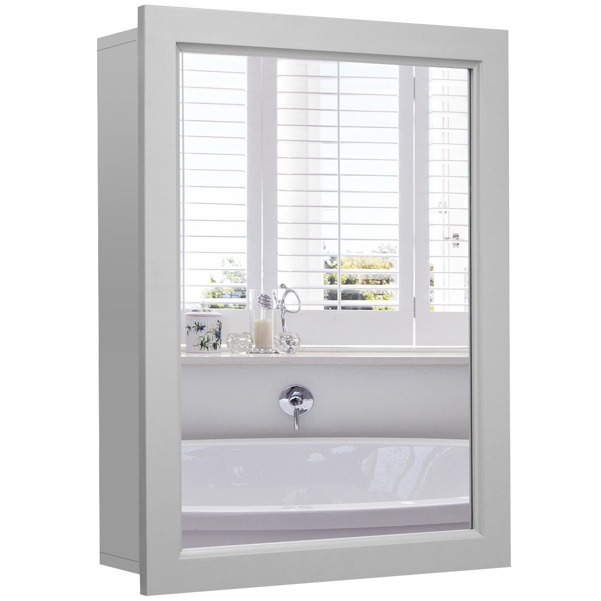 COSTWAY Badezimmerspiegelschrank »Wandschrank« mit Spiegel und Einzeltür,  für Bade-, Wohnzimmer und Eingangsbereich online kaufen | OTTO