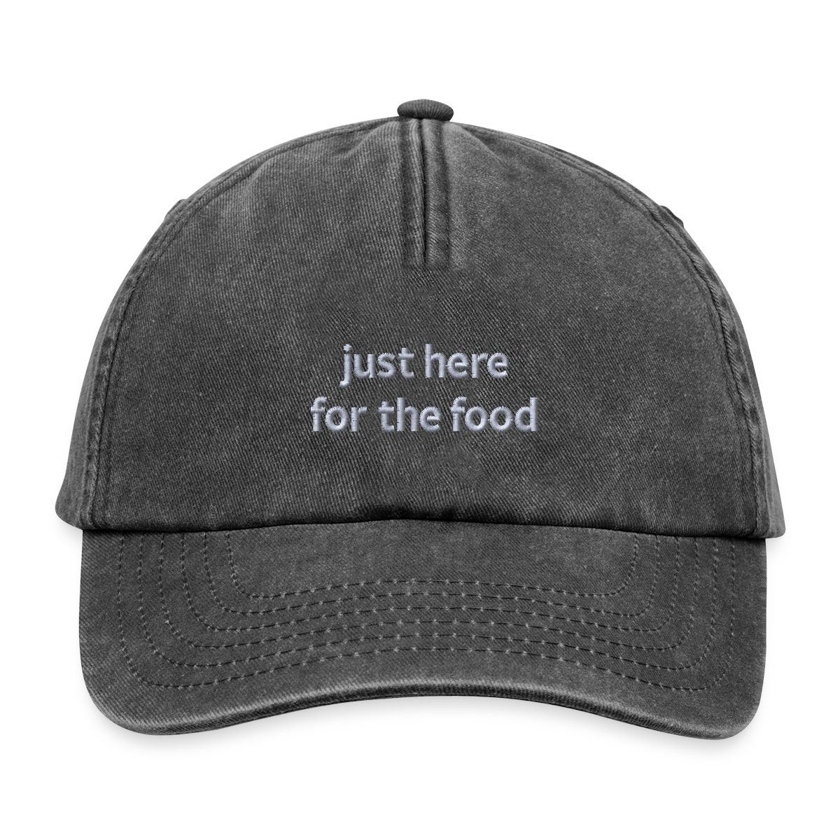 Baseball Cap Gesticktes Just Here For The Food Design Vintage Cap