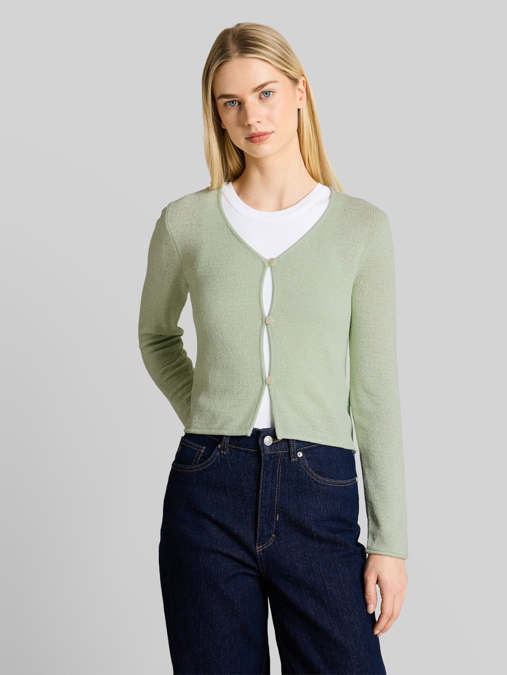 TOM TAILOR Denim Cardigan Pullover & Strickjacken Cardigan mit V-Ausschnitt