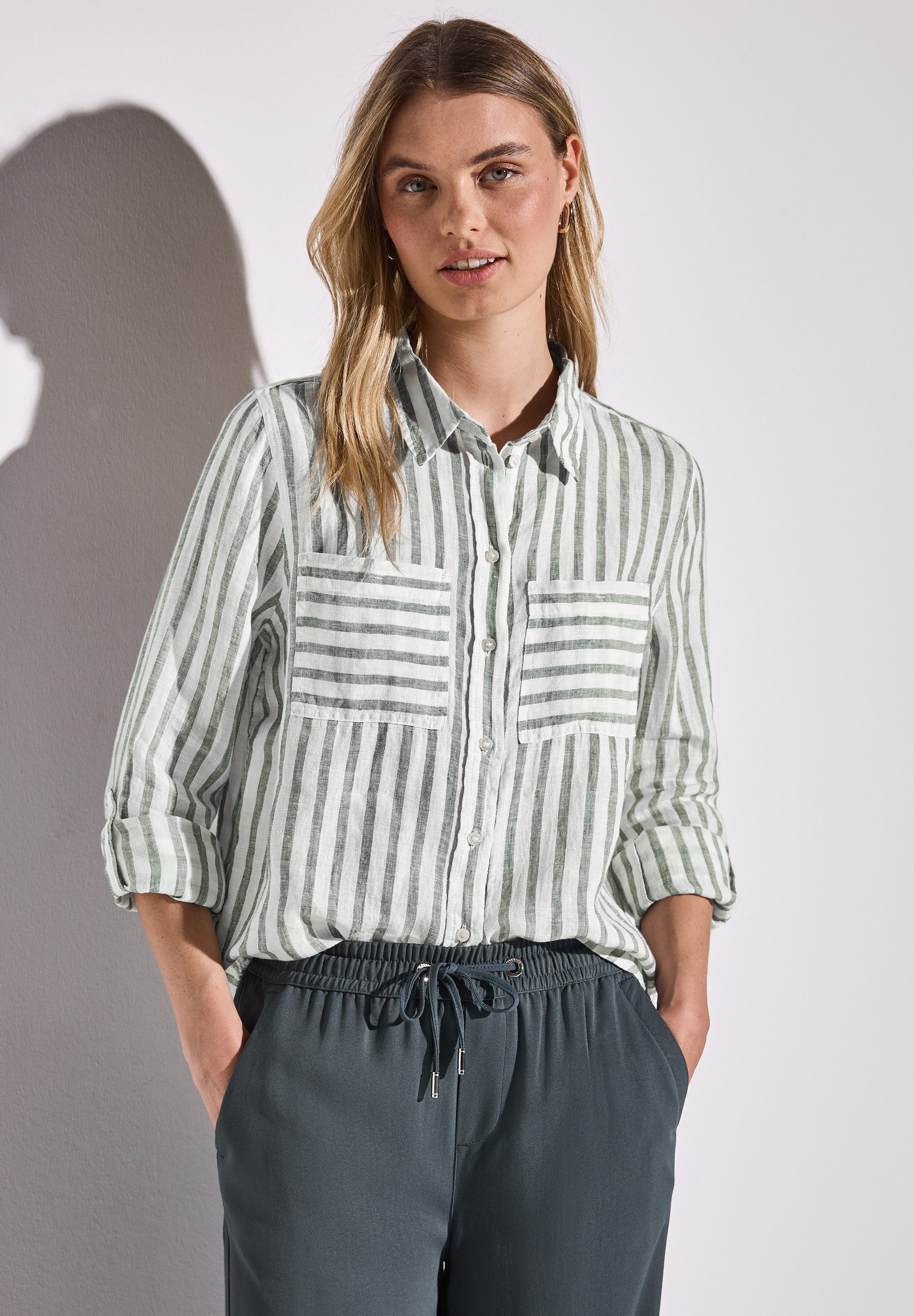 STREET ONE Hemdbluse mit Streifen Muster günstig online kaufen