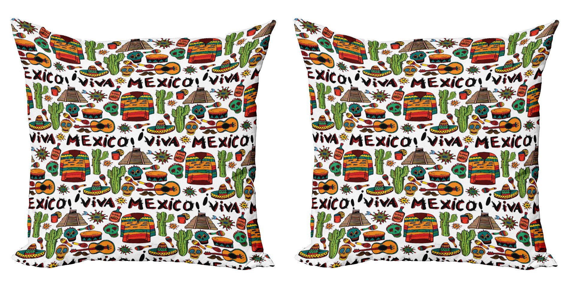 Kissenbezüge Modern Cactus Doppelseitiger Stück), Abakuhaus Cartoon (2 Accent Salsa Mexikaner Digitaldruck