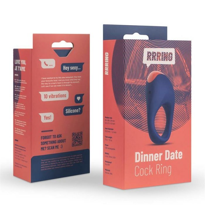 FEELZTOYS Penisschlaufe Ring Dinner Date Penisring mit Vibration USB Silikon