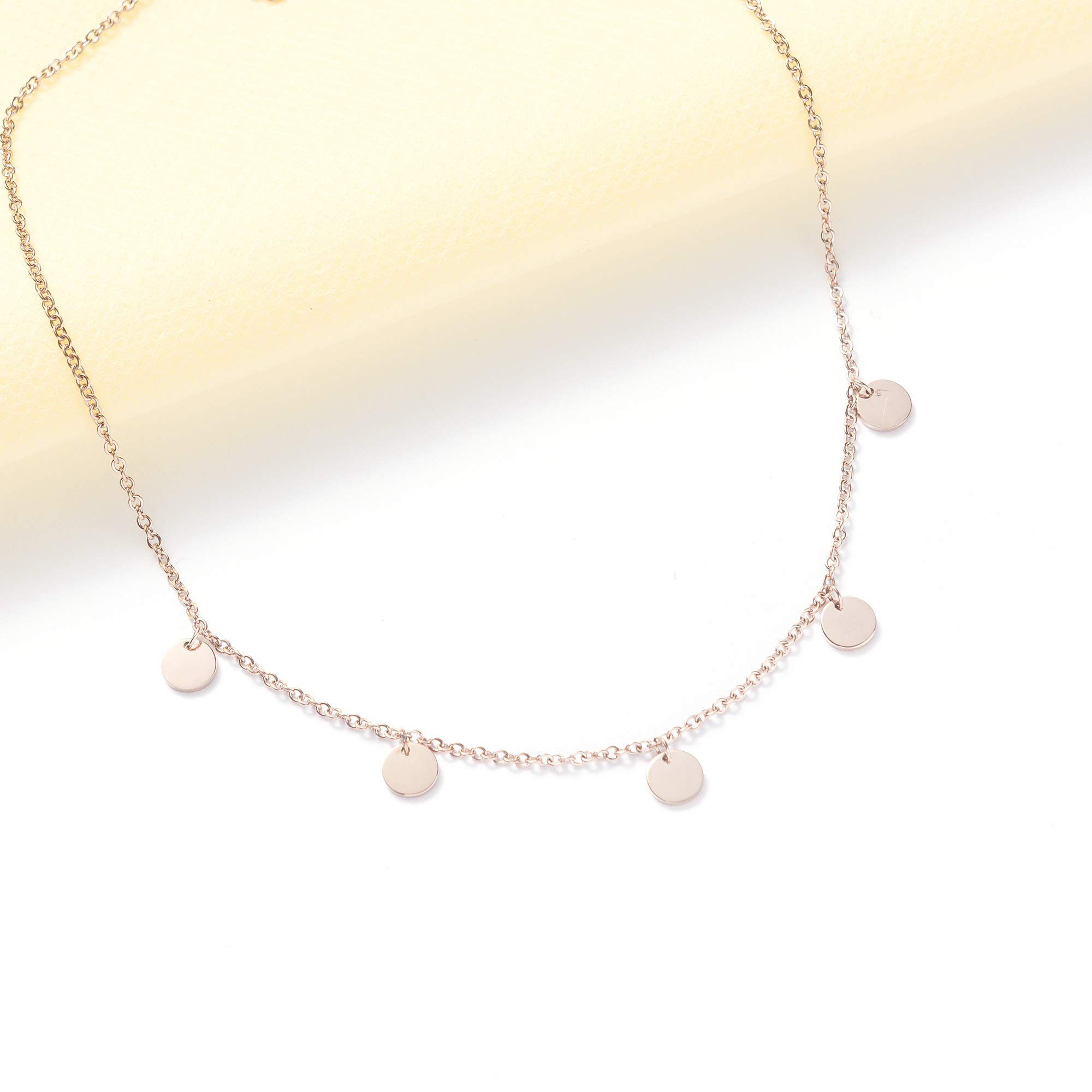 Kim Johanson Kette mit Anhänger Coins (1-tlg), mit 5 Edelstahl-Plättchen, v günstig online kaufen