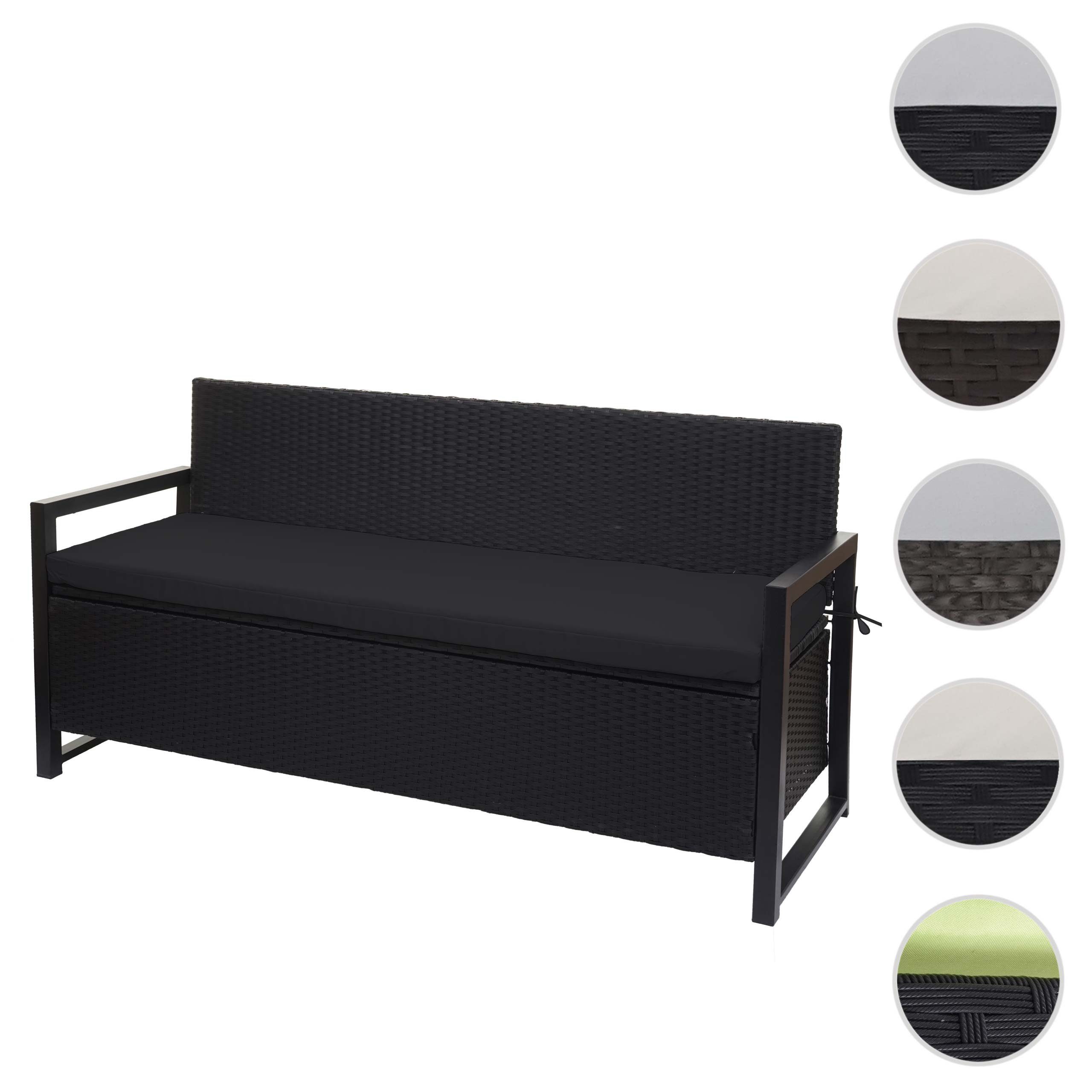 MCW Poly-Rattan 3er Sitzbank F39 anthrazit Kissen Schwarz günstig online kaufen