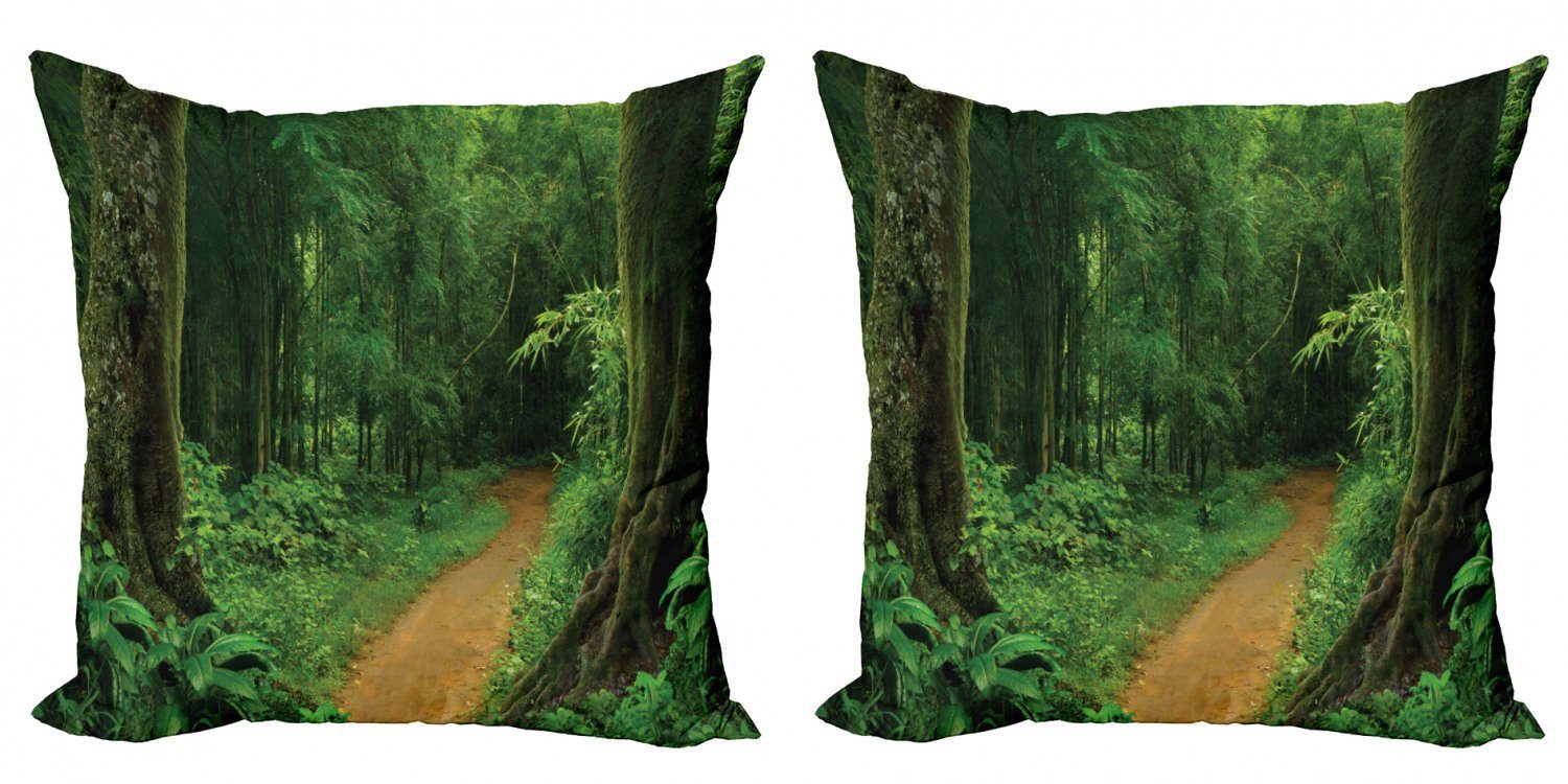 Kissenbezüge Modern Accent Doppelseitiger Digitaldruck, Tropisch Stück), (2 Wald Bäume Abakuhaus Dschungel