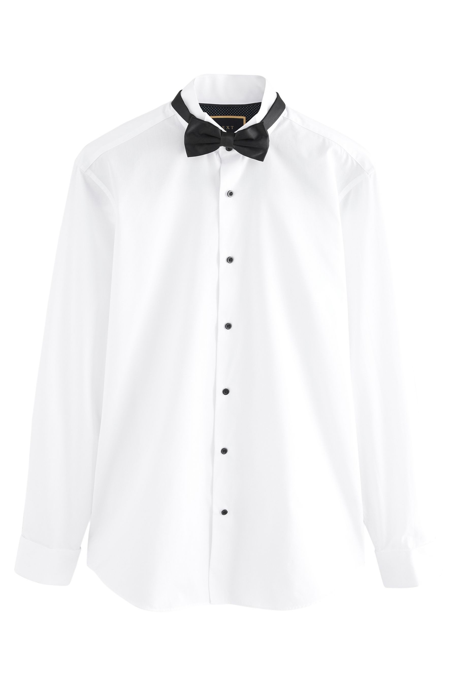 Langarmhemd Slim-Fit-Hemd Doppelmanschette mit Fliege im Set