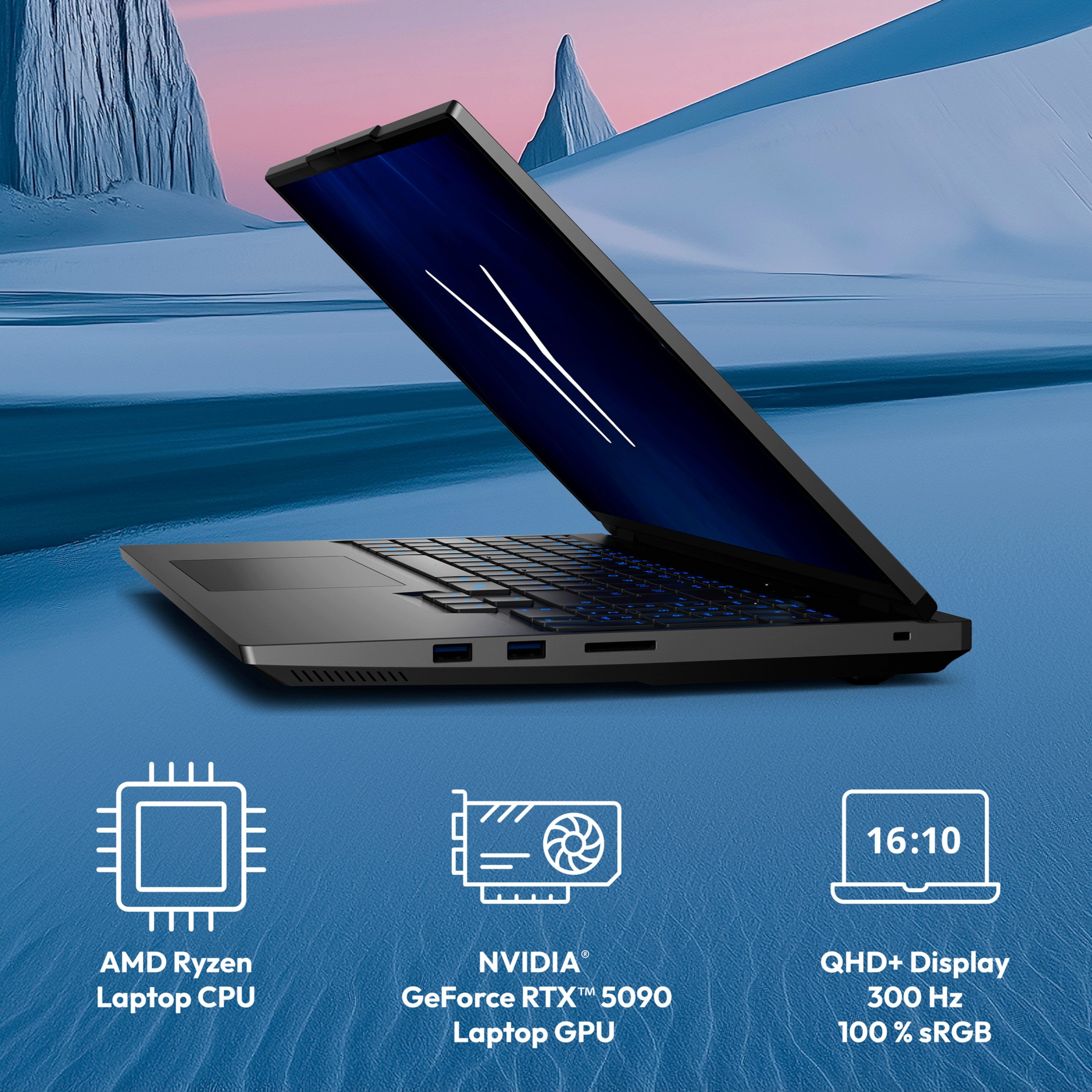 ERAZER 40,6 cm (16) Gaming Laptop ERAZER Beast 16 X15 Ultimate (MD600068) Gaming-Notebook (40.6 cm/16 Zoll, AMD AMD Ryzen 9 Ryzen 9 9955HX, NVIDIA GeForce RTX 5090, 32 GB, 1000 GB SSD)