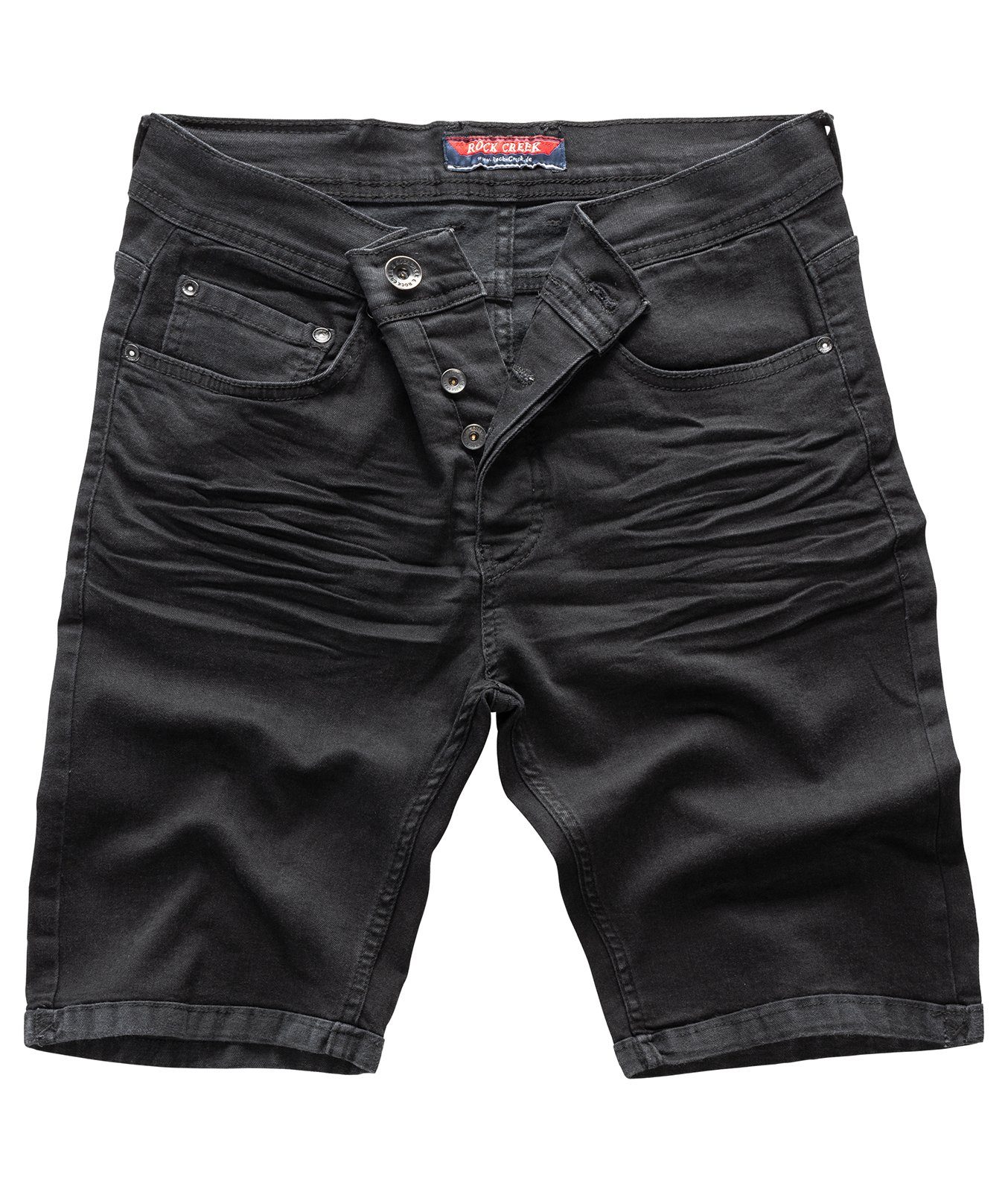 Rock Creek Jeansshorts Herren Shorts Denim RC-2202 Schwarz