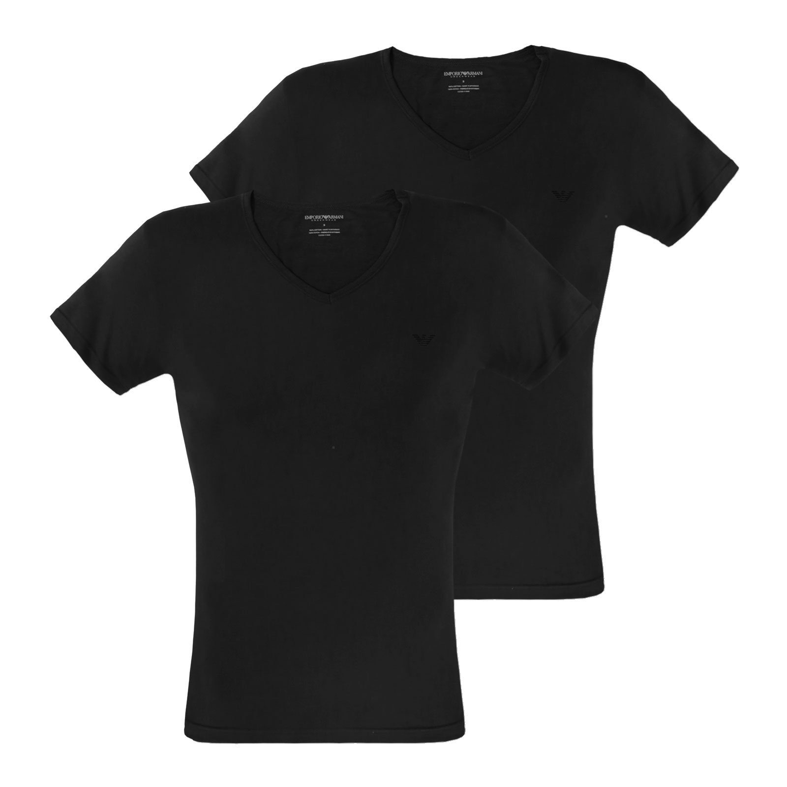 Emporio Armani Unterziehshirt V-Neck Pure Cotton (2-St) mit kleinem Logo au günstig online kaufen