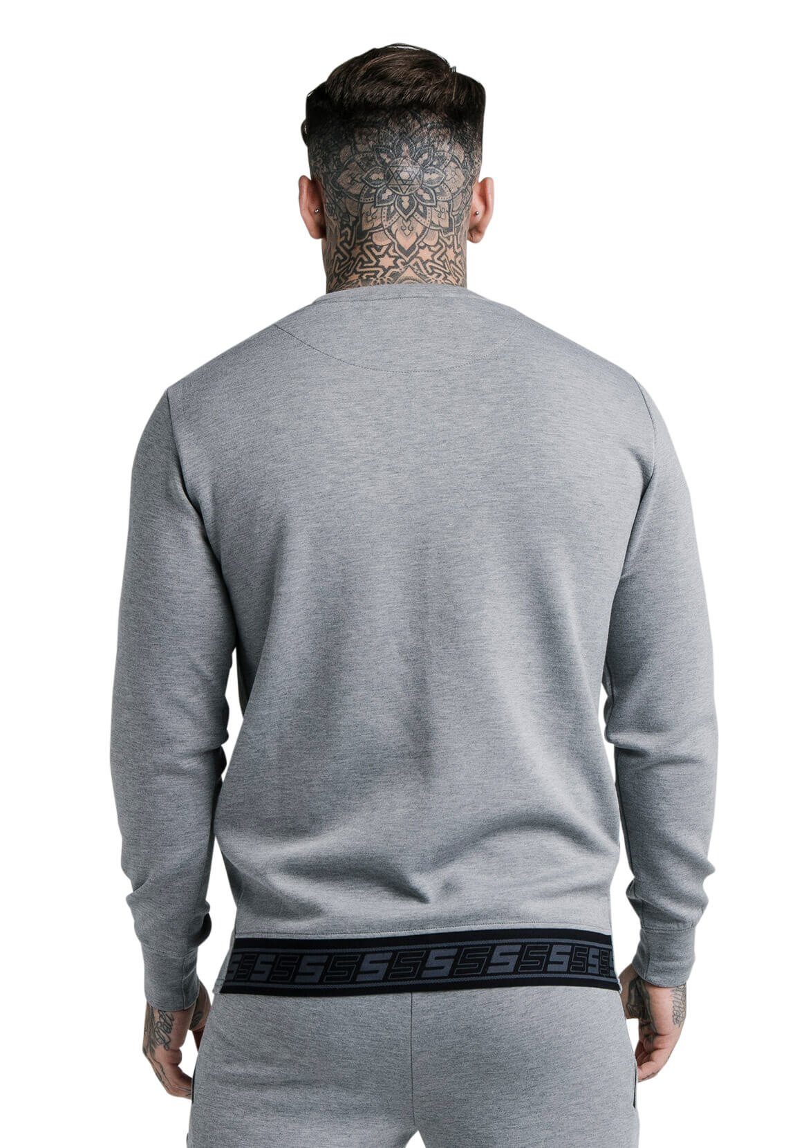 Sweater Herren SS-18341 Siksilk SWEATER SikSilk Grey EXHIBIT Marl Crewneck Grau