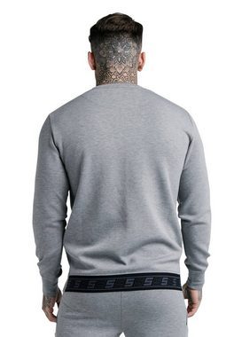 Siksilk Sweater SikSilk Herren Crewneck EXHIBIT SWEATER SS-18341 Grey Marl Grau