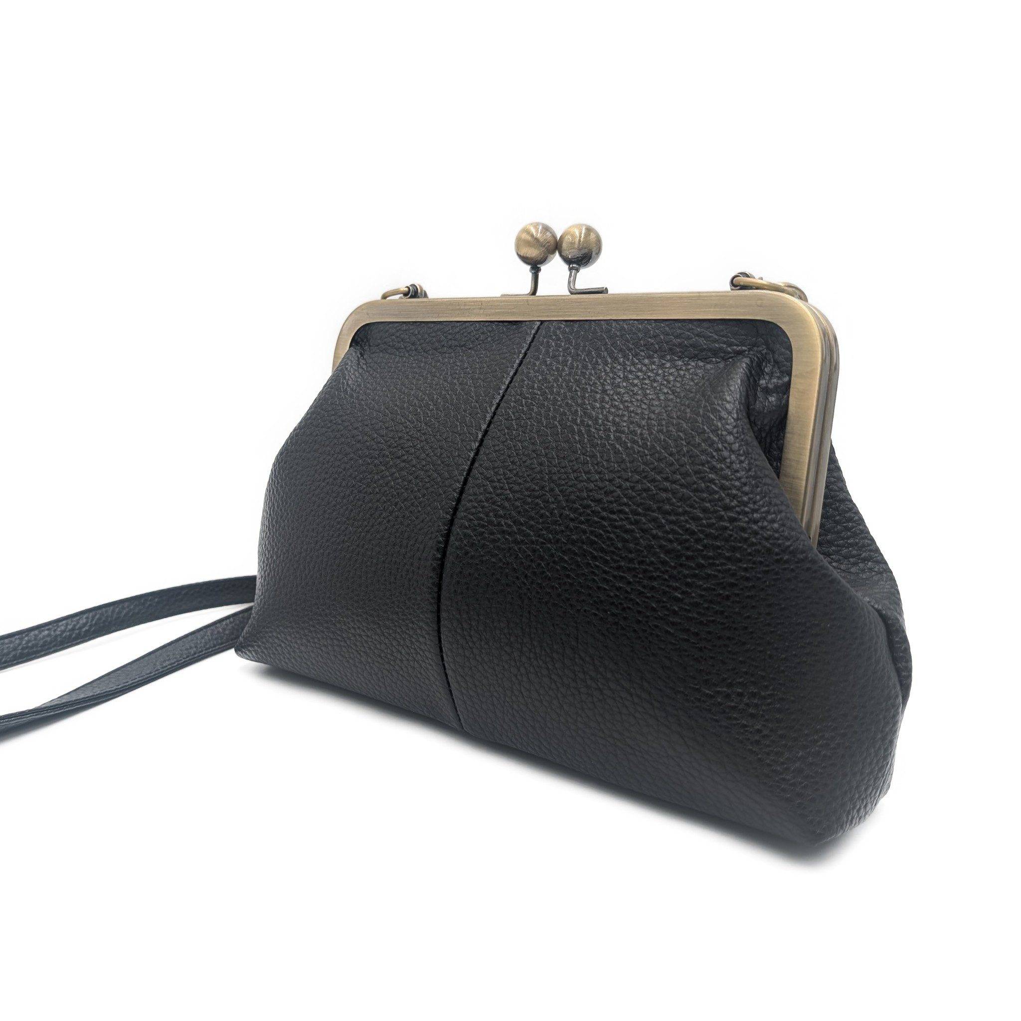 Mera Vellon Umhängetasche Damen Handtasche Novela, Umhängetasche aus veganem Leder und mit Clipverschluss