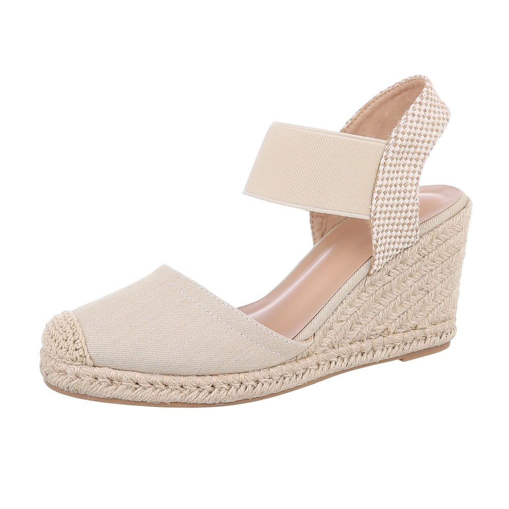 Ital-Design Damen Boho/Hippie Keilsandalette (86706848) Keilabsatz/Wedge Keilsandaletten in Beige. Reduzierter Preis € 35,99. Unverbindliche Preisempfehlung € 59,99