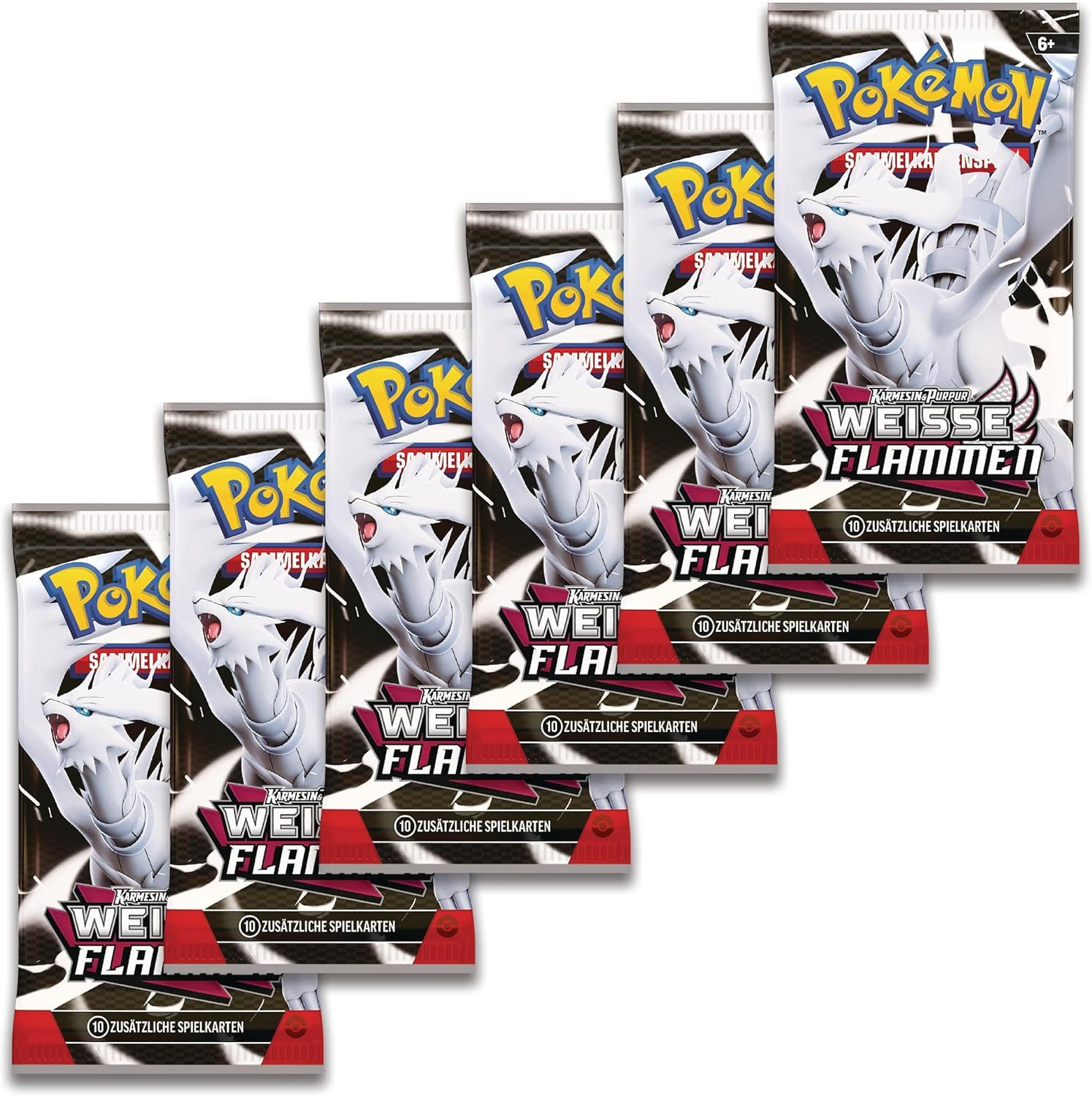 POKÉMON Sammelkarte TCG Karmesin & Purpur: Weiße Flammen Booster Bundle Deutsch, Enthält 6 Booster Packs