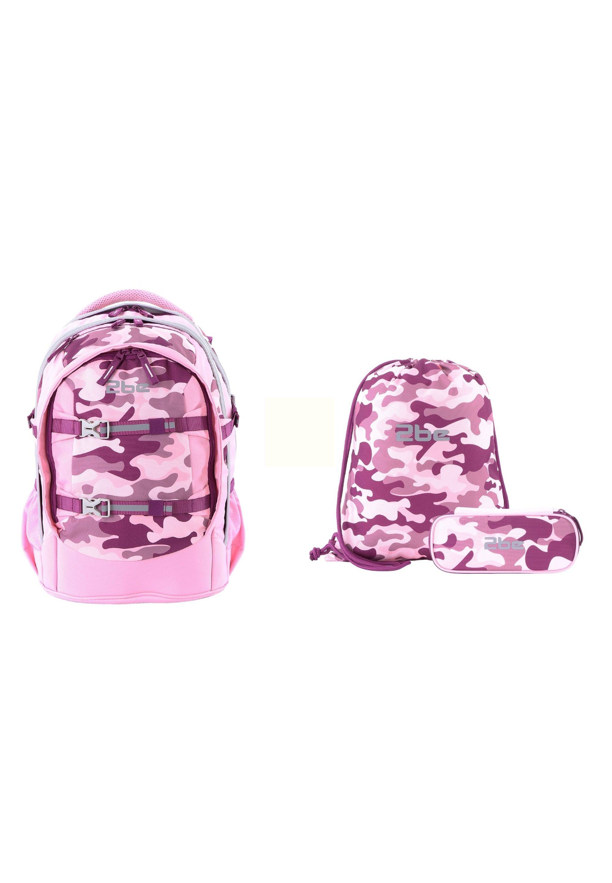 Turnbeutel 3er Set Federmäppchen im und Camoflage, Schulrucksack 2be mit