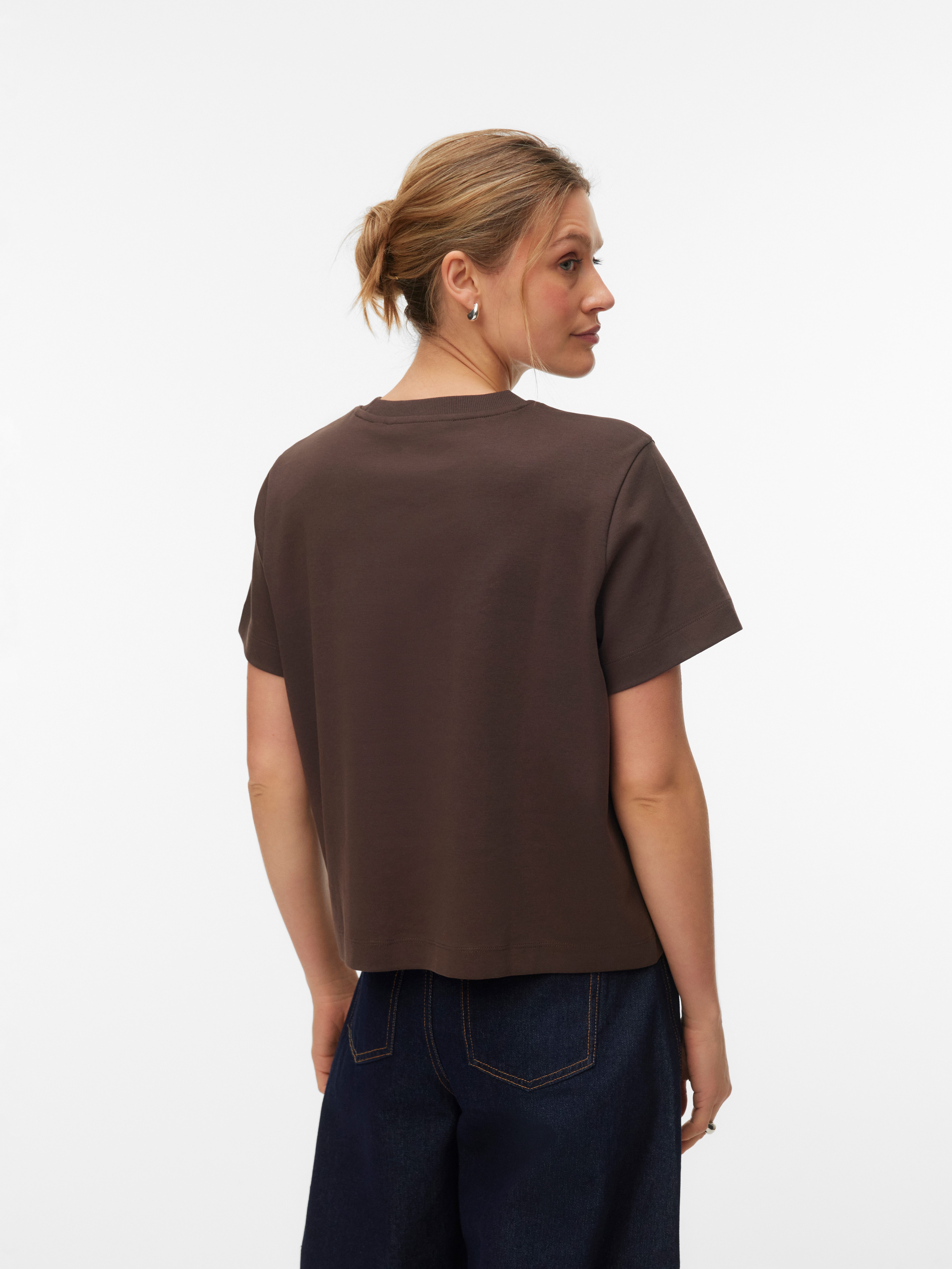Vero Moda Kurzarmshirt VMSARA METTE SS TOP BOX JRS GA NOOS Baumwolle, regular fit