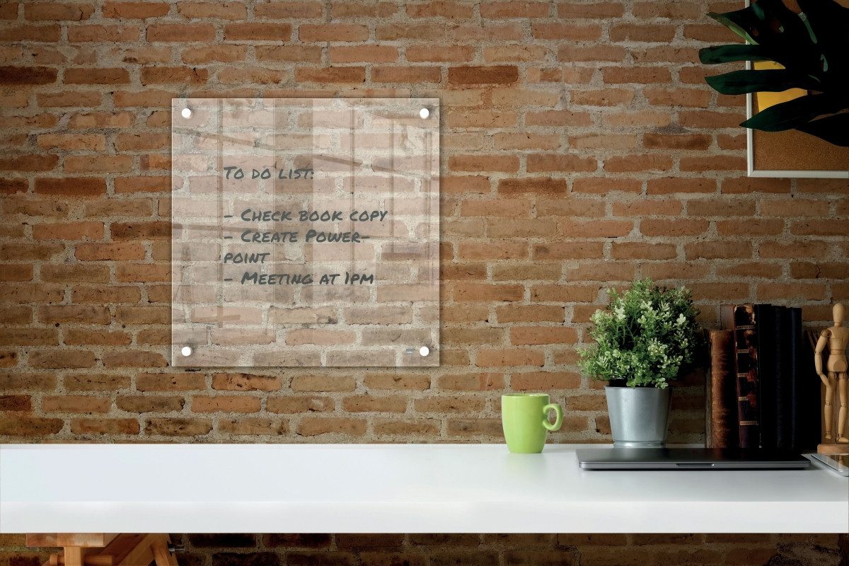 NOBO Magnettafel Whiteboard Wandmontage Acryl 450x450mm glasklar