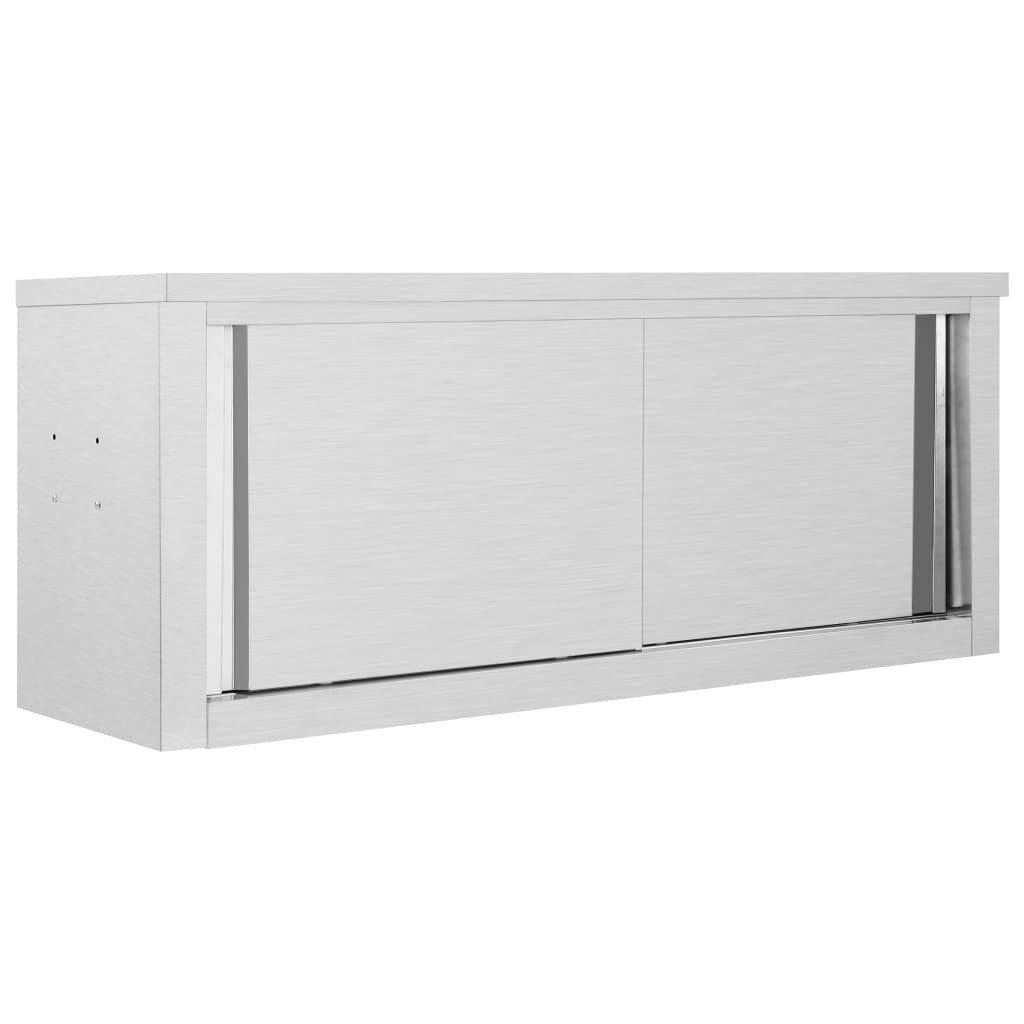 vidaXL Hängeschrank Hängeschrank Wandhängeschrank mit Schiebetüren 120x40x50 cm Edelstahl