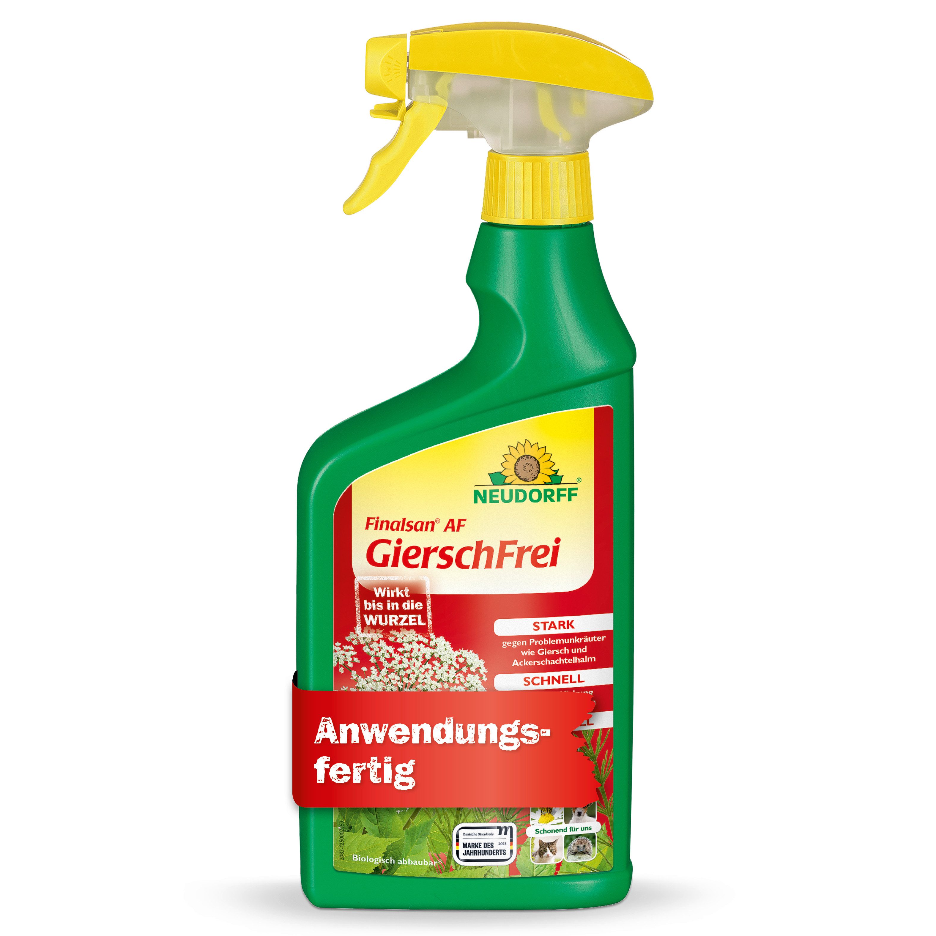 Neudorff Unkrautbekämpfungsmittel Finalsan AF GierschFrei für 25 m², 750 ml, 1 St., Gegen Giersch, Ackerschachtelhalm & weitere Problemunkräuter, Anwendungsfertiges Kontaktherbizid mit 2-fach-Wirksystem, 2-fach-Wirksystem gegen Giersch & Ackerschachtelhalm
