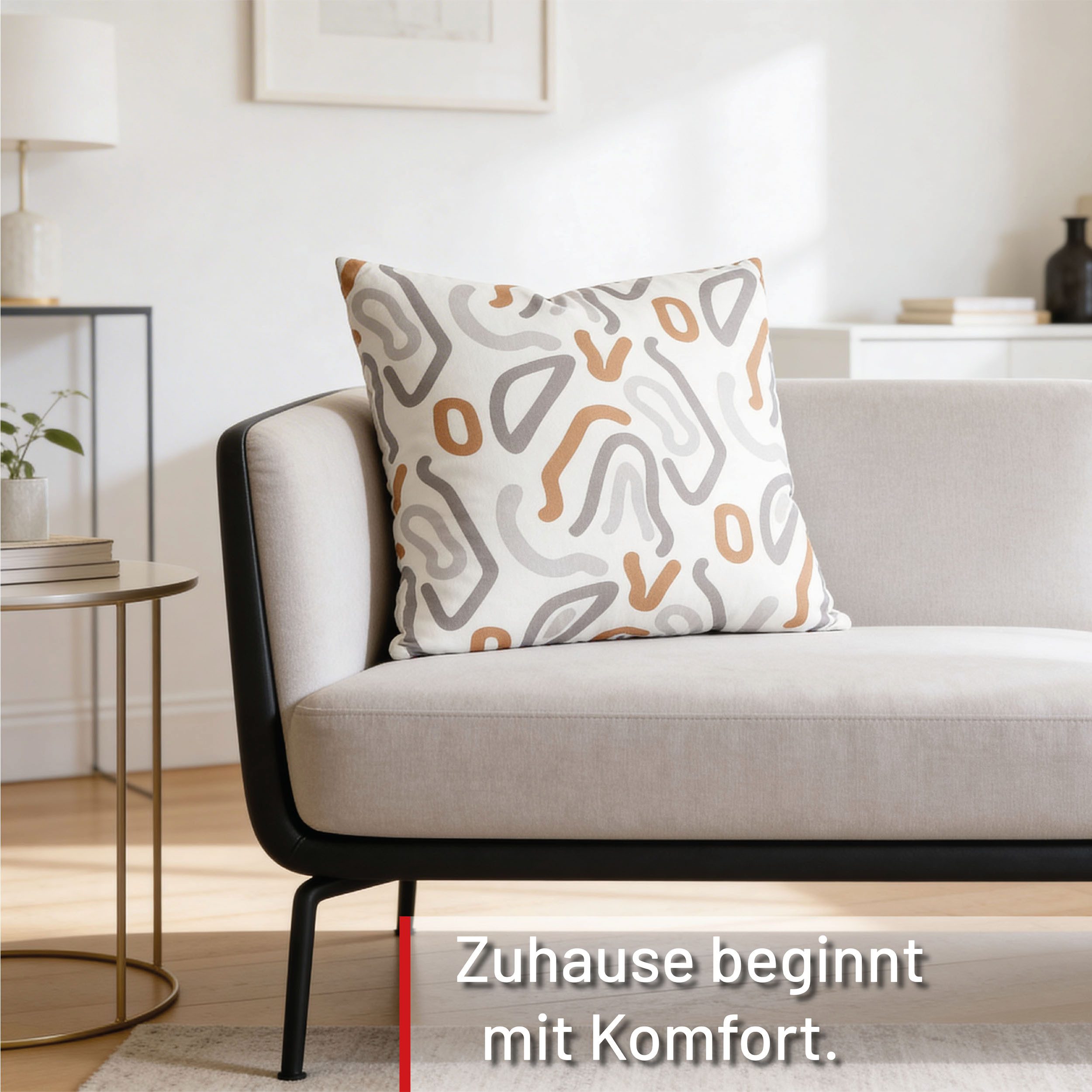 Deco-Raum Dekokissen Kissen für Couch und Sofa mit Füllung mit Reißverschluss, Sofakissen