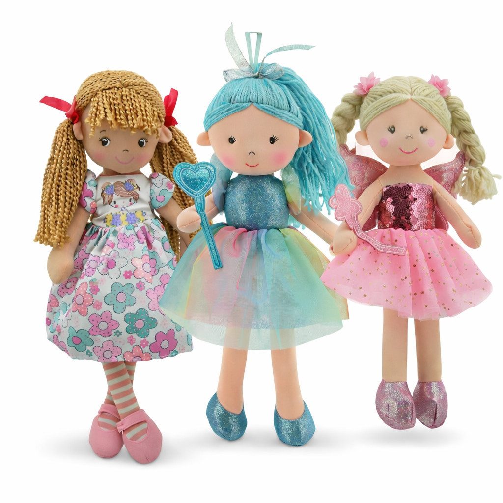 Sweety-Toys Stoffpuppe Sweety Toys Stoffpuppen Set 14798 Feen 3-teilig Geschenkset für Kinder