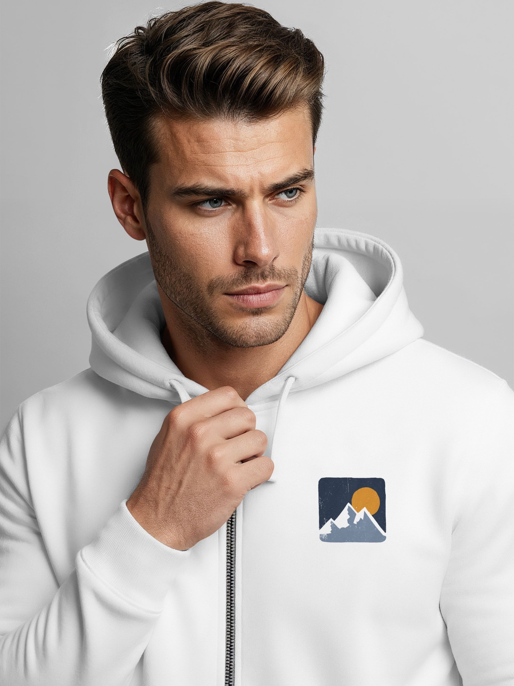 Neverless Sweatjacke Herren Sweatjacke Backprint Nature Lover Go Outside Zipjacke