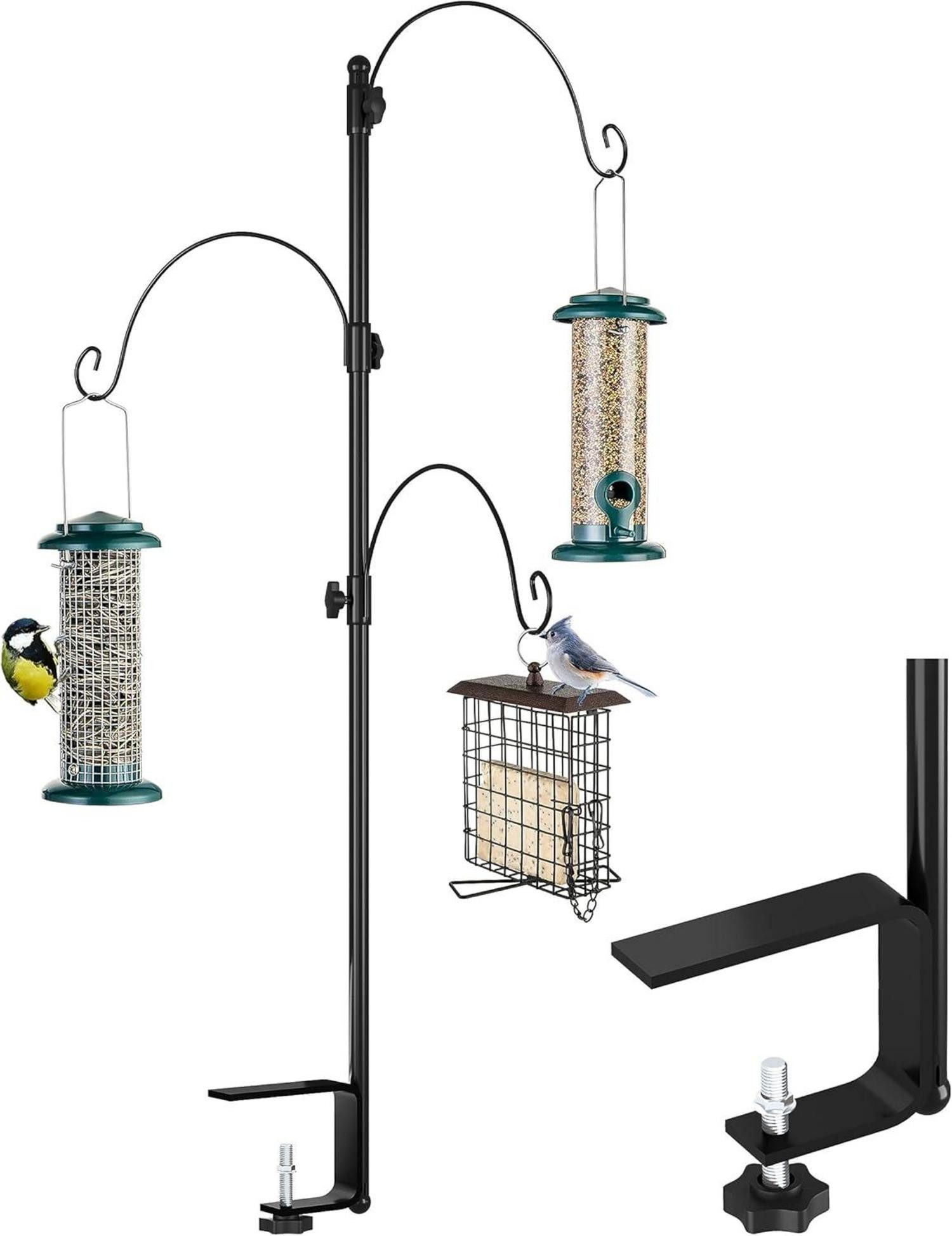 Vogelhaus Vogelfutterspender für Deckhaken aus Metall 65cm Terrasse Balkon