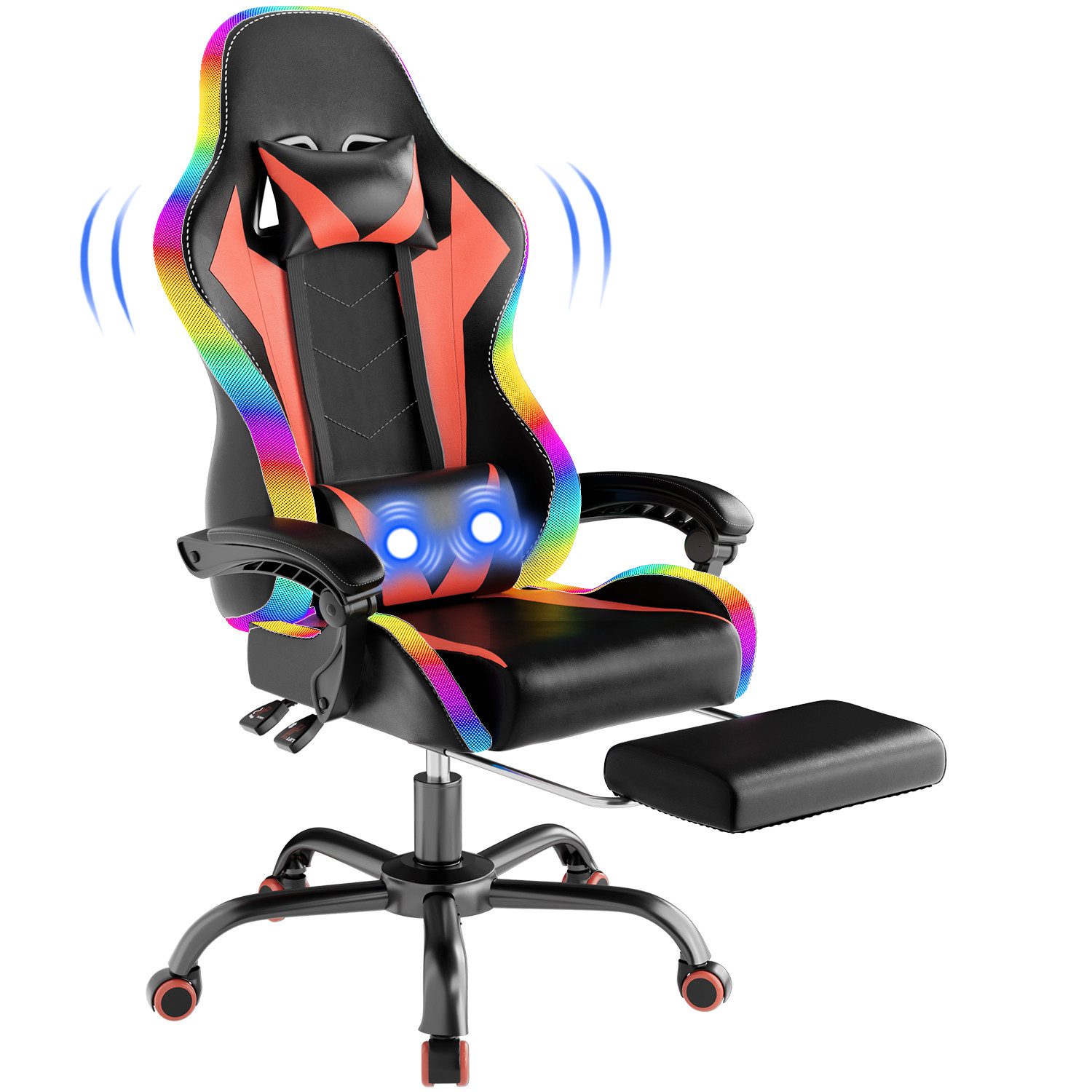 HOMALL Gaming-Stuhl LED Gaming Chair,Massage,Bürostuhl,Gaming Stuhl, günstig online kaufen