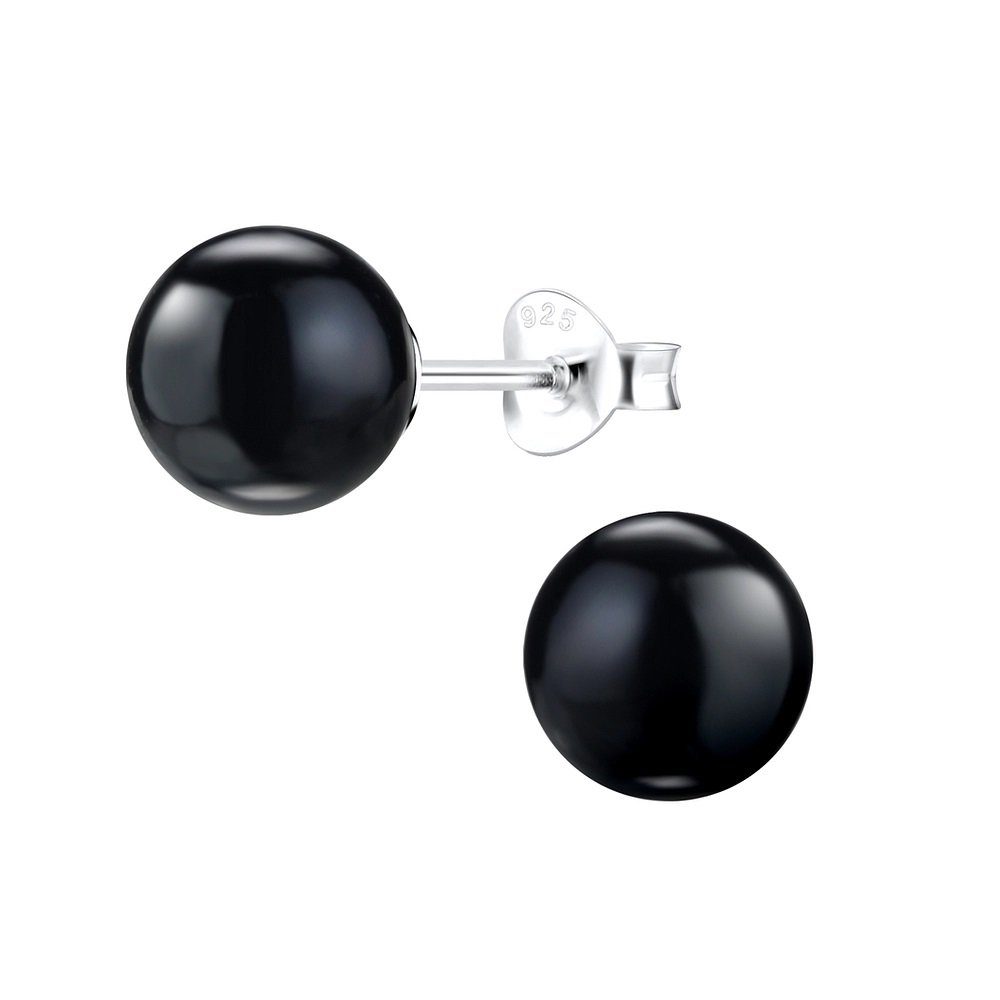 ALEXANDER YORK Paar Ohrstecker PERLE classic 8 mm I schwarz, 2-tlg., 925 Sterling Silber