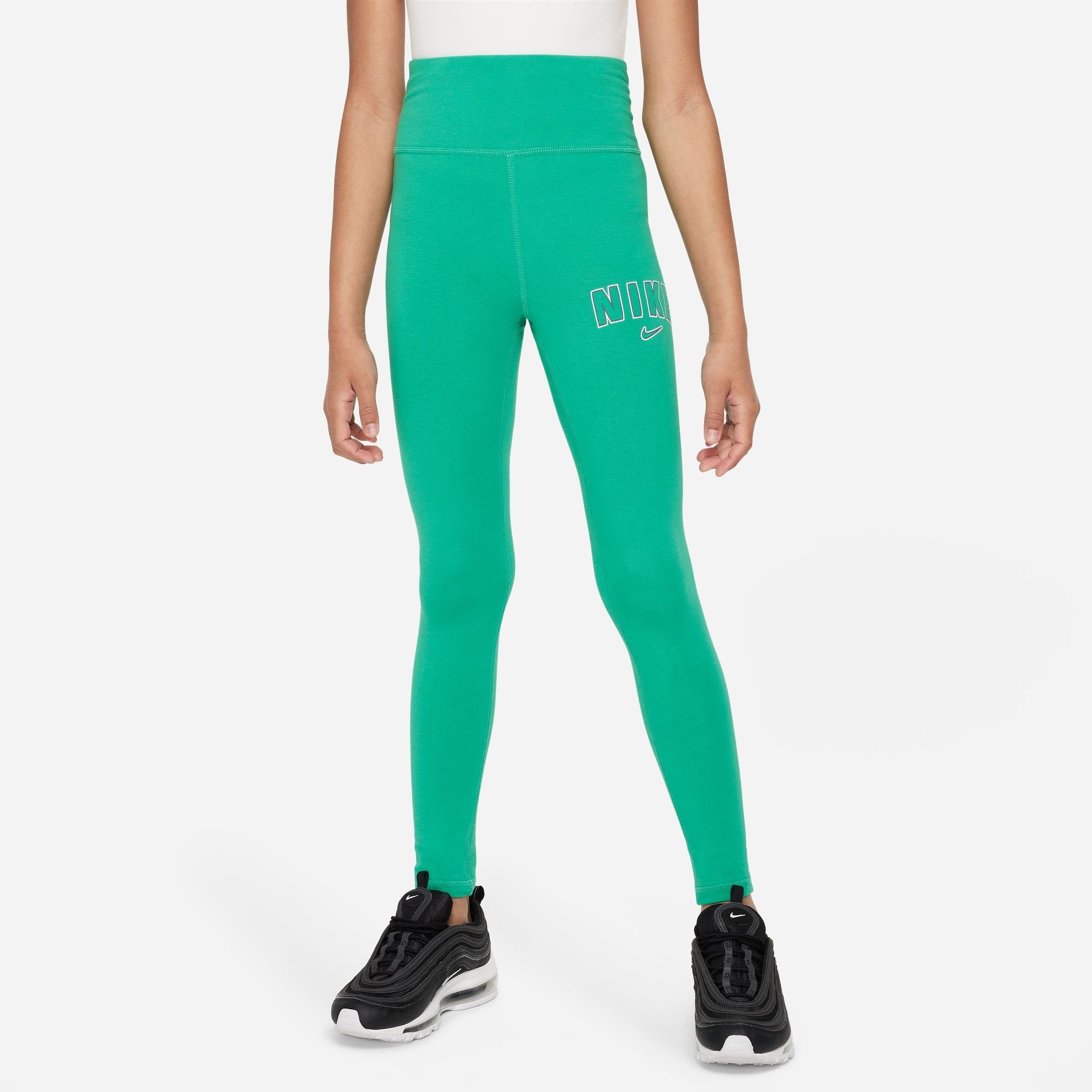 Nike Sportswear Leggings G NSW FAV TREND HW LGGNG PRNT - für Kinder STADIUM GREEN | Sport-Leggings