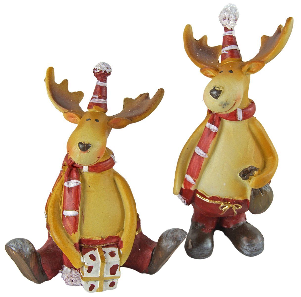 IKO Weihnachtsfigur 2er Set Elche Winter (Set), freundlich fröhliches Design