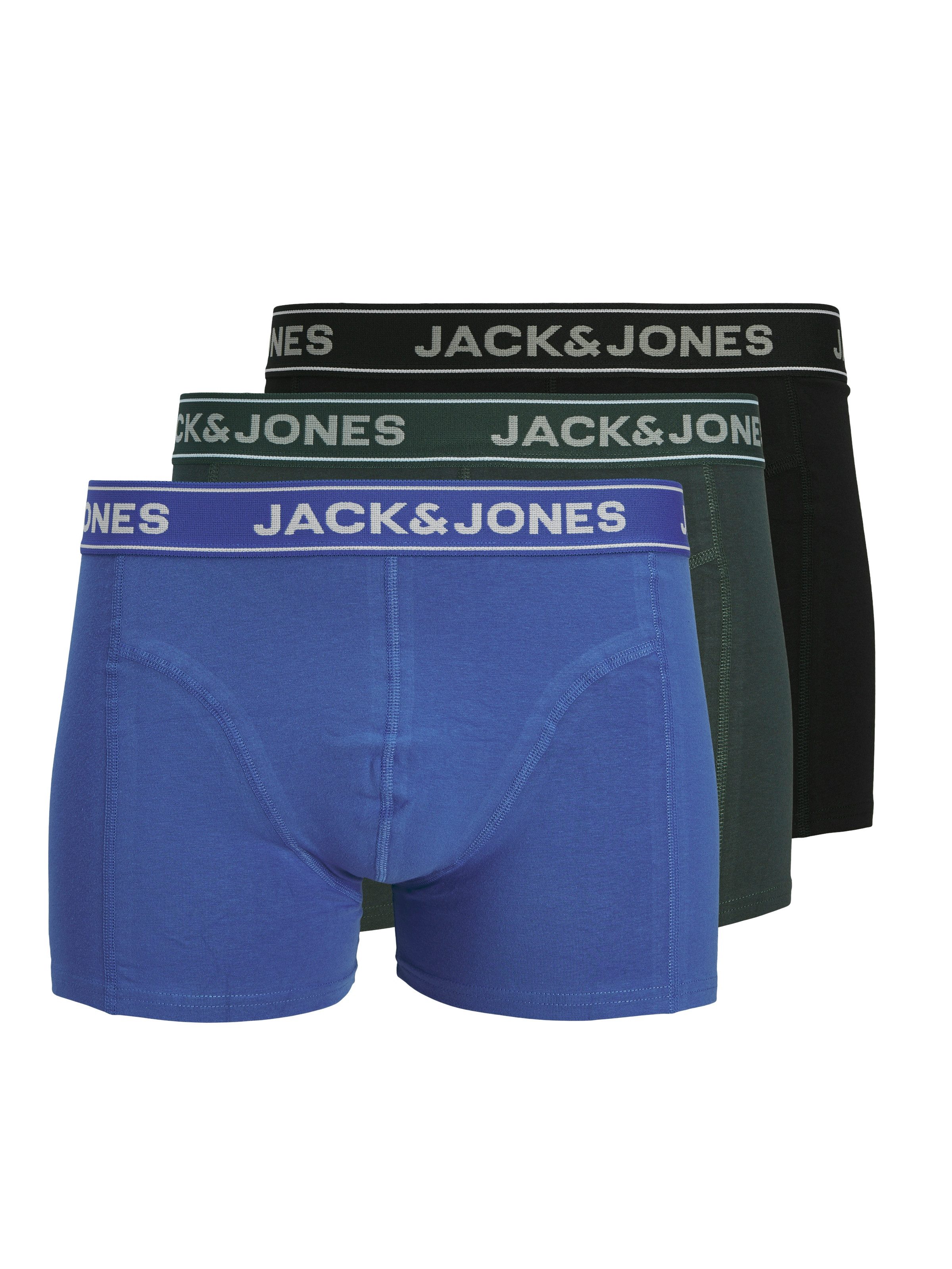 Jack & Jones Trunk JACBLACK – Boxershorts mit Stretch, Jersey und mittlerer Taille (Packung, 3-St) unifarben, modisch, regular fit, Jersey