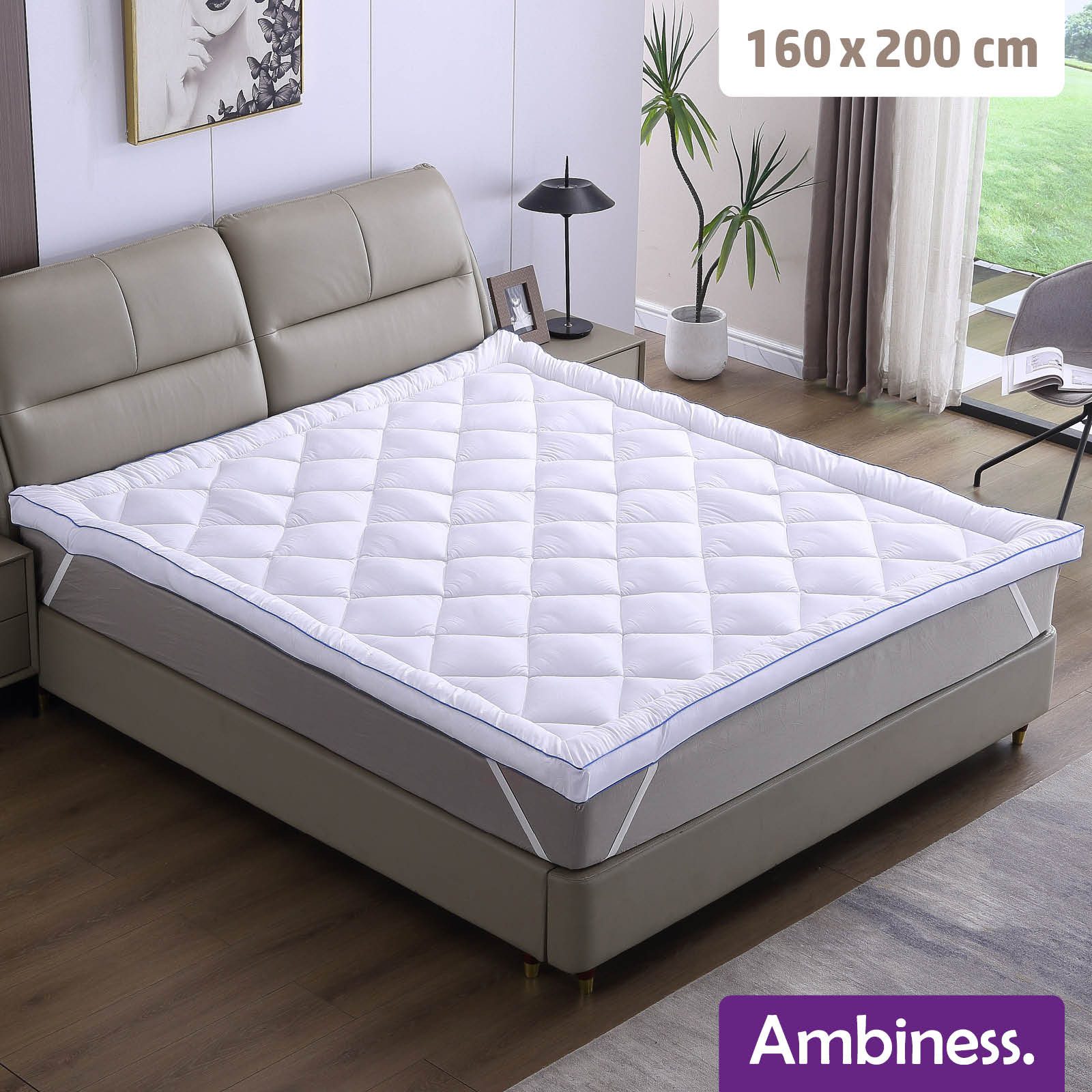 AMBINESS, Topper Matratzentopper Jacquard 80x200cm - 180x200cm, 7 cm hoch, Polyester, beste Luftzirkulation, temperaturregulierend Maschinenwaschbar