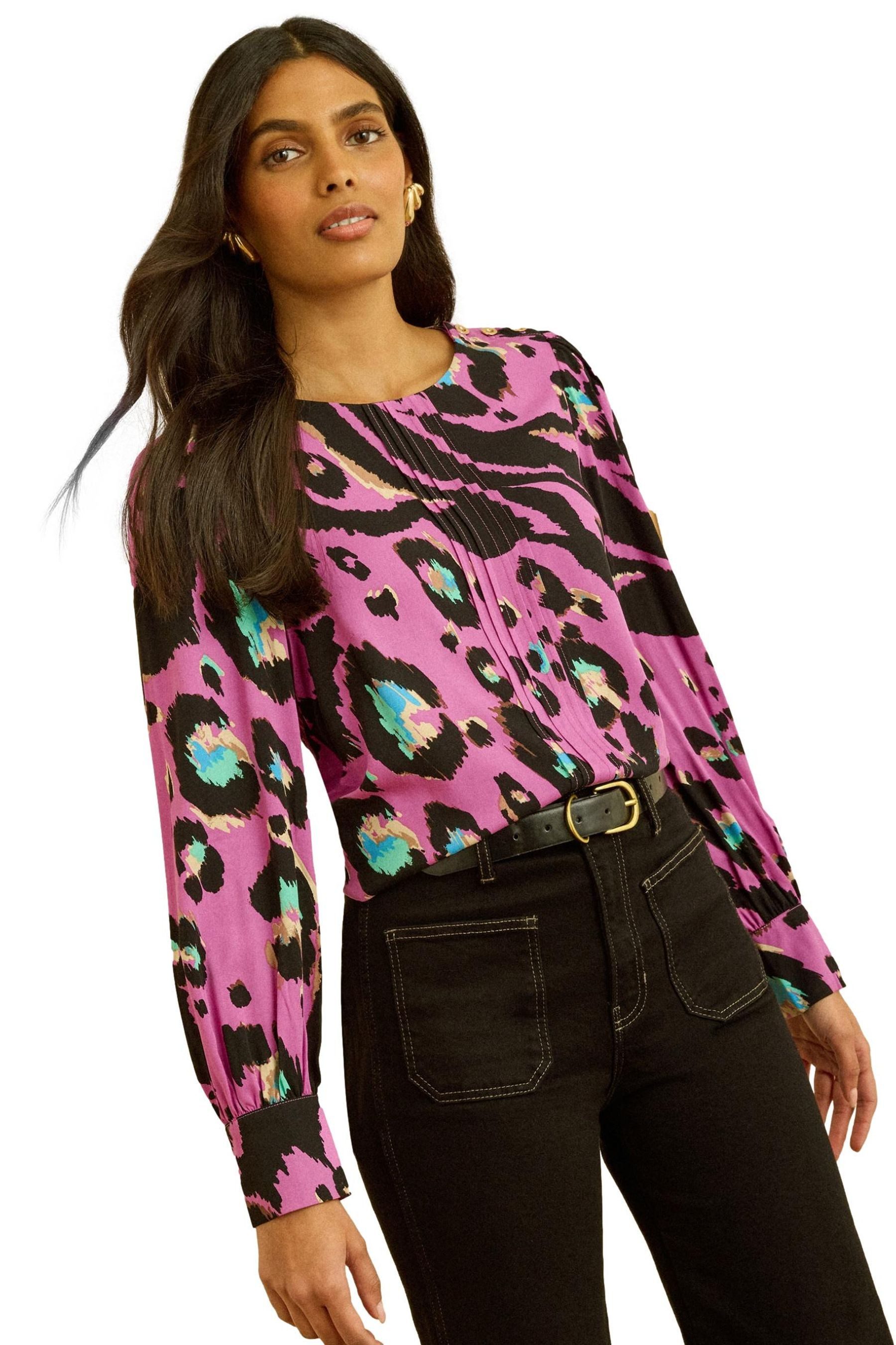 Love & Roses Shirtbluse Love & Roses plissierte Bluse, Regular (1-tlg)