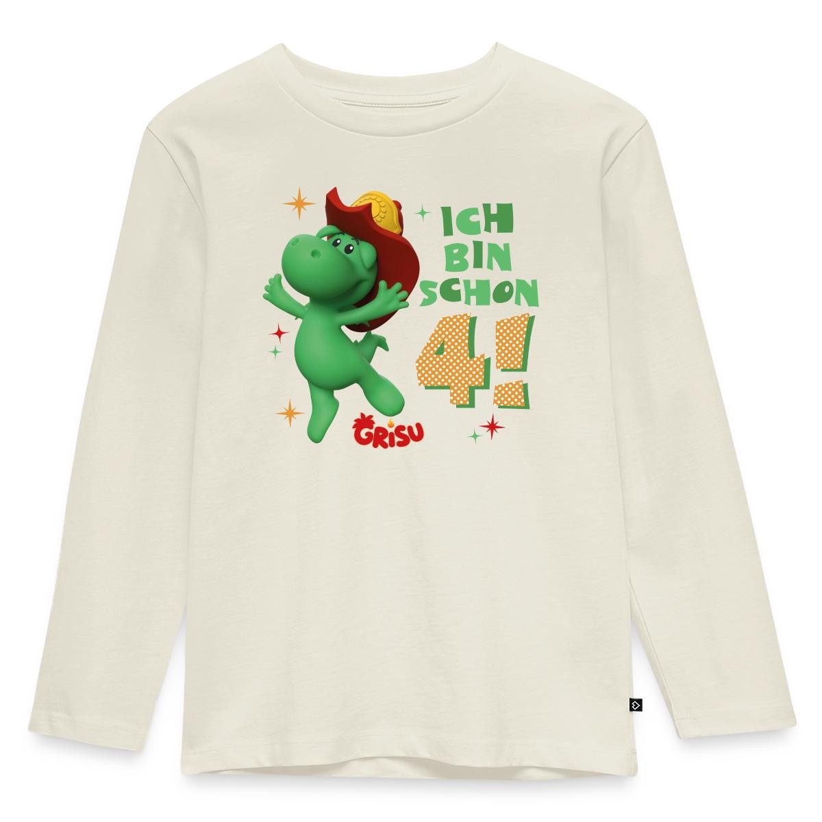 T-Shirt Grisu Der Kleine Drache Geburtstagsdesign 4 Jahre Kinder Premium Langa