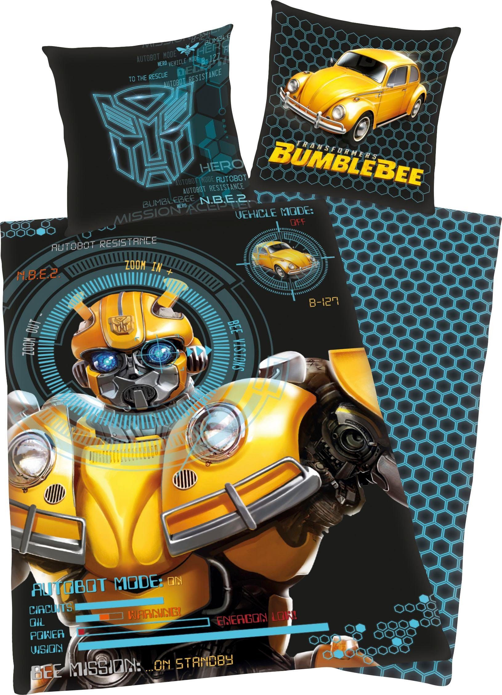 Transformers Kinderbettwäsche Bumblebee, Renforcé, 2 teilig, mit coolem Motiv