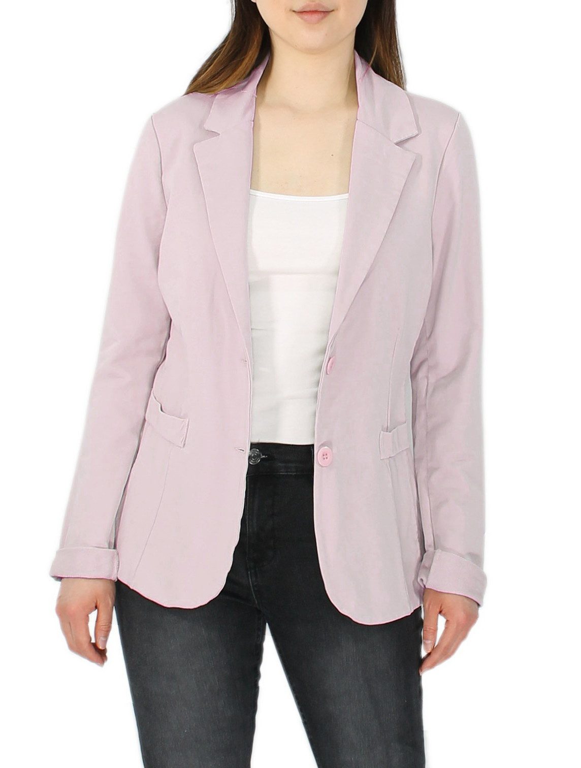 Jerseyblazer Taillierter Damen Blazer – Elegante Übergangsjacke in Unifarben