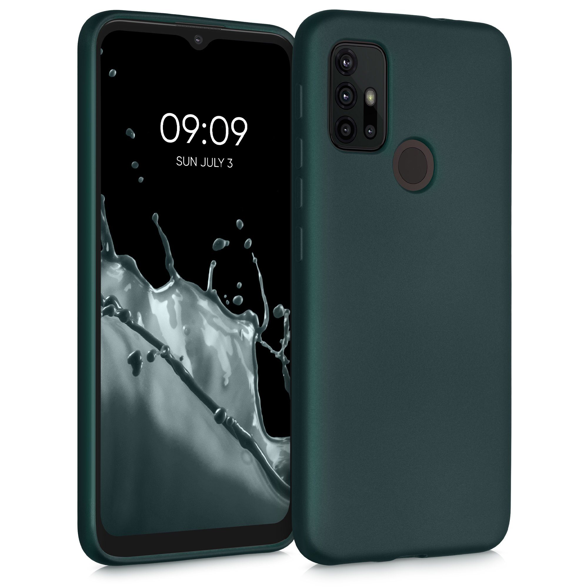 kwmobile Handyhülle Handyhülle für Motorola Moto G30 / Moto G20 / Moto G10 Hülle, Silikon Case metallisch schimmernd - Schutzhülle Cover
