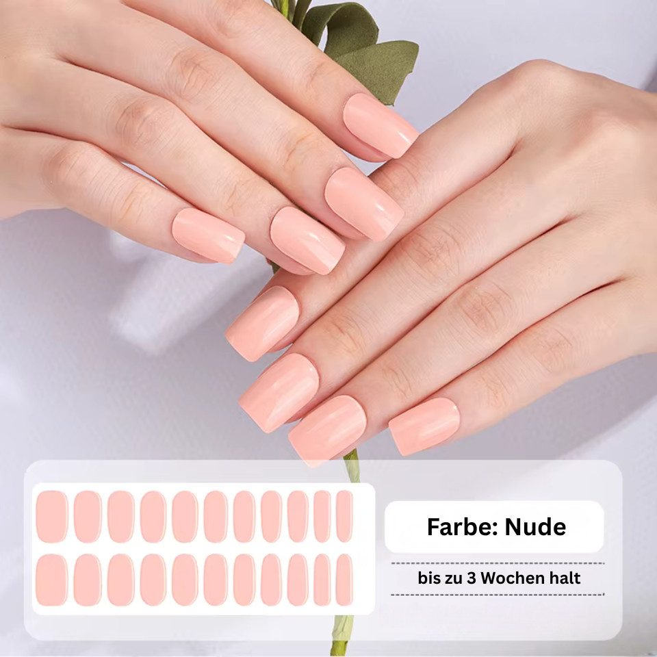 Rötting Design Kunstfingernägel 22 Gel Nails Strips, Press on Nägel, Nagelsticker, Farbe: Nuide, Saloon Qualität, Will be happy with NAILS for you LIFE, verändere Deine Nägel wann Du willst, Easy-to-use, Komplet Set