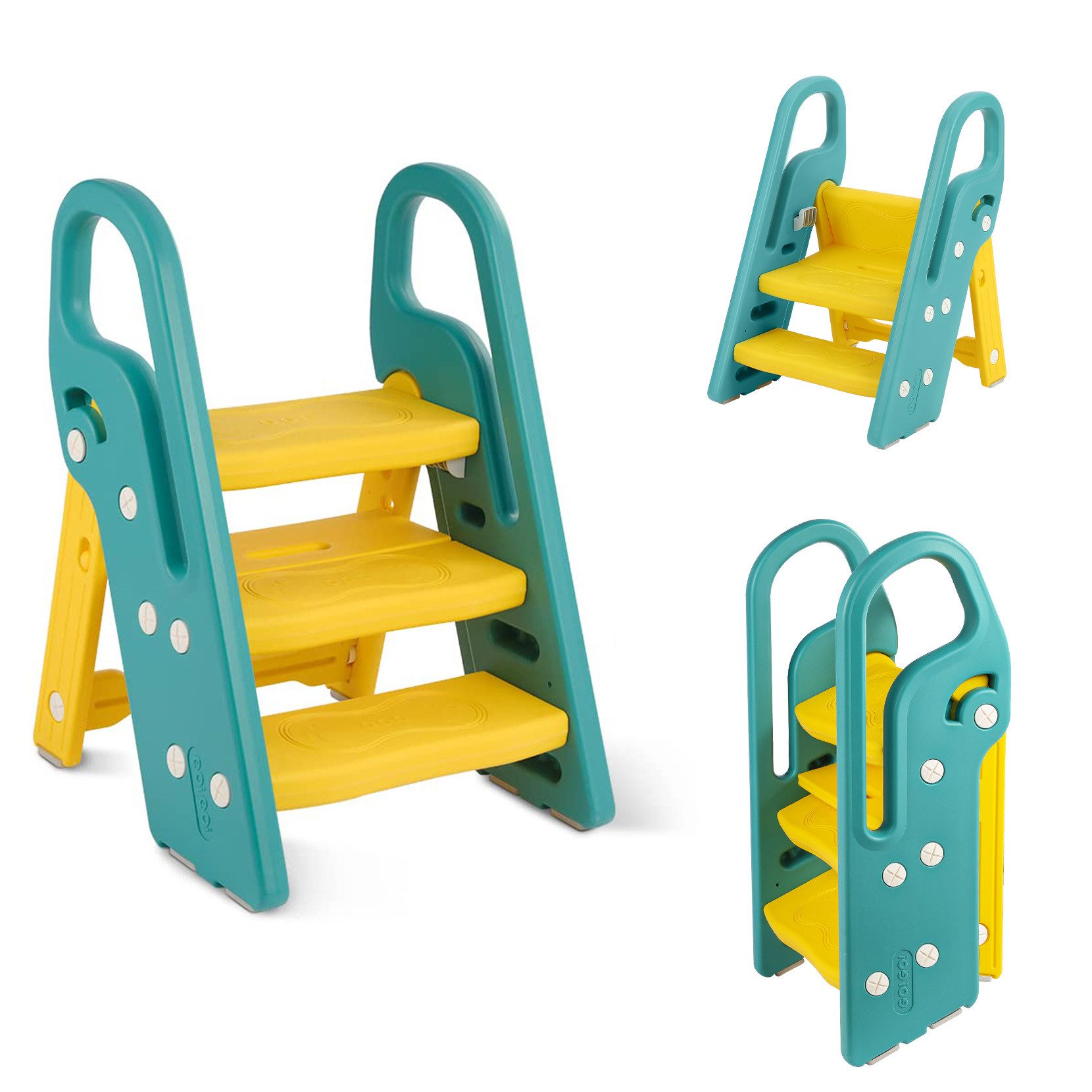 OUNUO Baby-Toilettensitz Baby-Toilettensitz klappbarer Hocker 3 günstig online kaufen