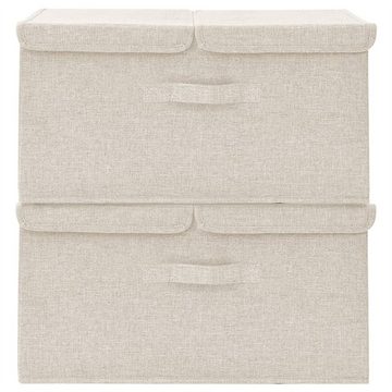 DOTMALL Aufbewahrungsbox Aufbewahrungsboxen 2 Stk. Stoff 50x30x25 cm Creme