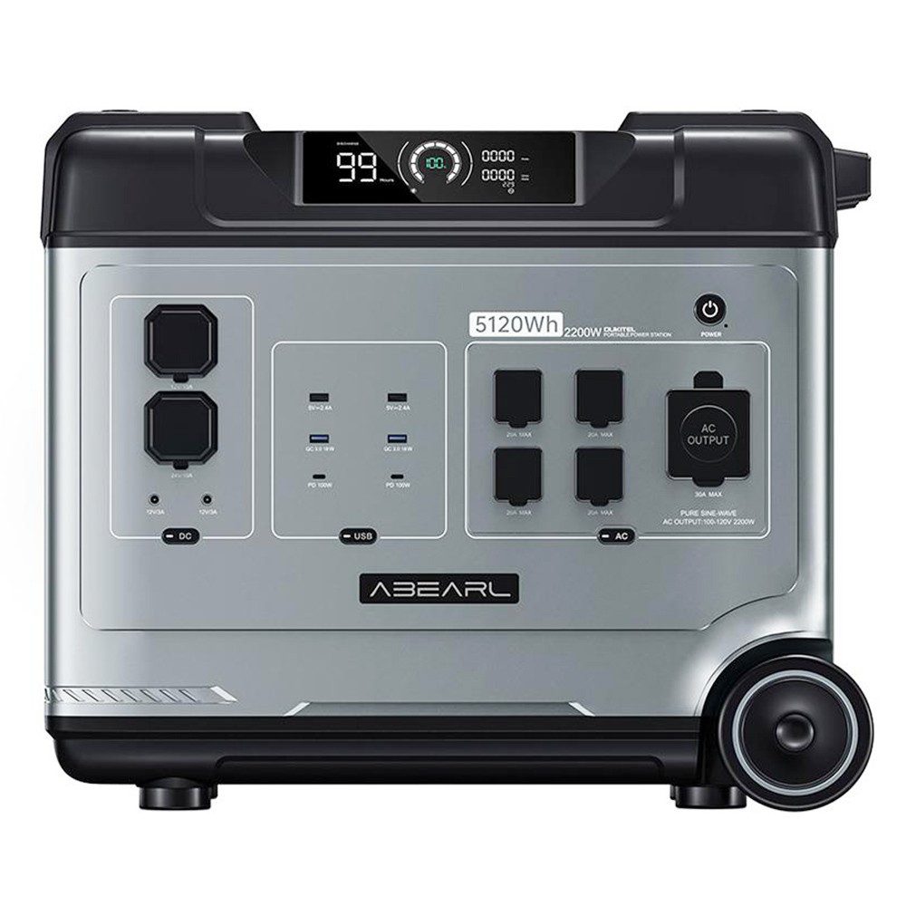 Stromerzeuger ABEARL P5000 2200 W, 5120 Wh LiFePO4-Akku, Tragbares Kraftwerk