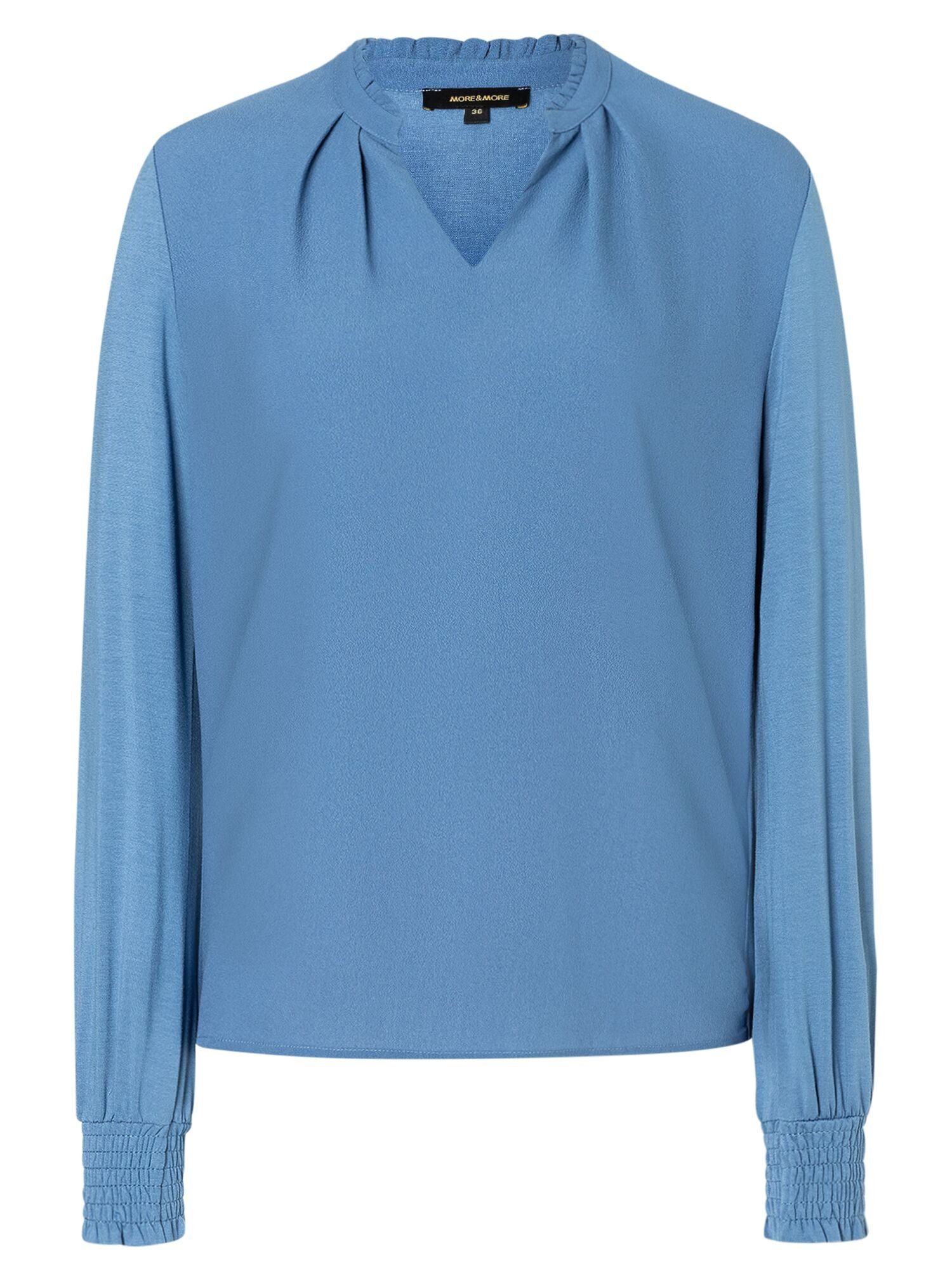 MORE&MORE Langarmshirt blau | Basic-Shirts