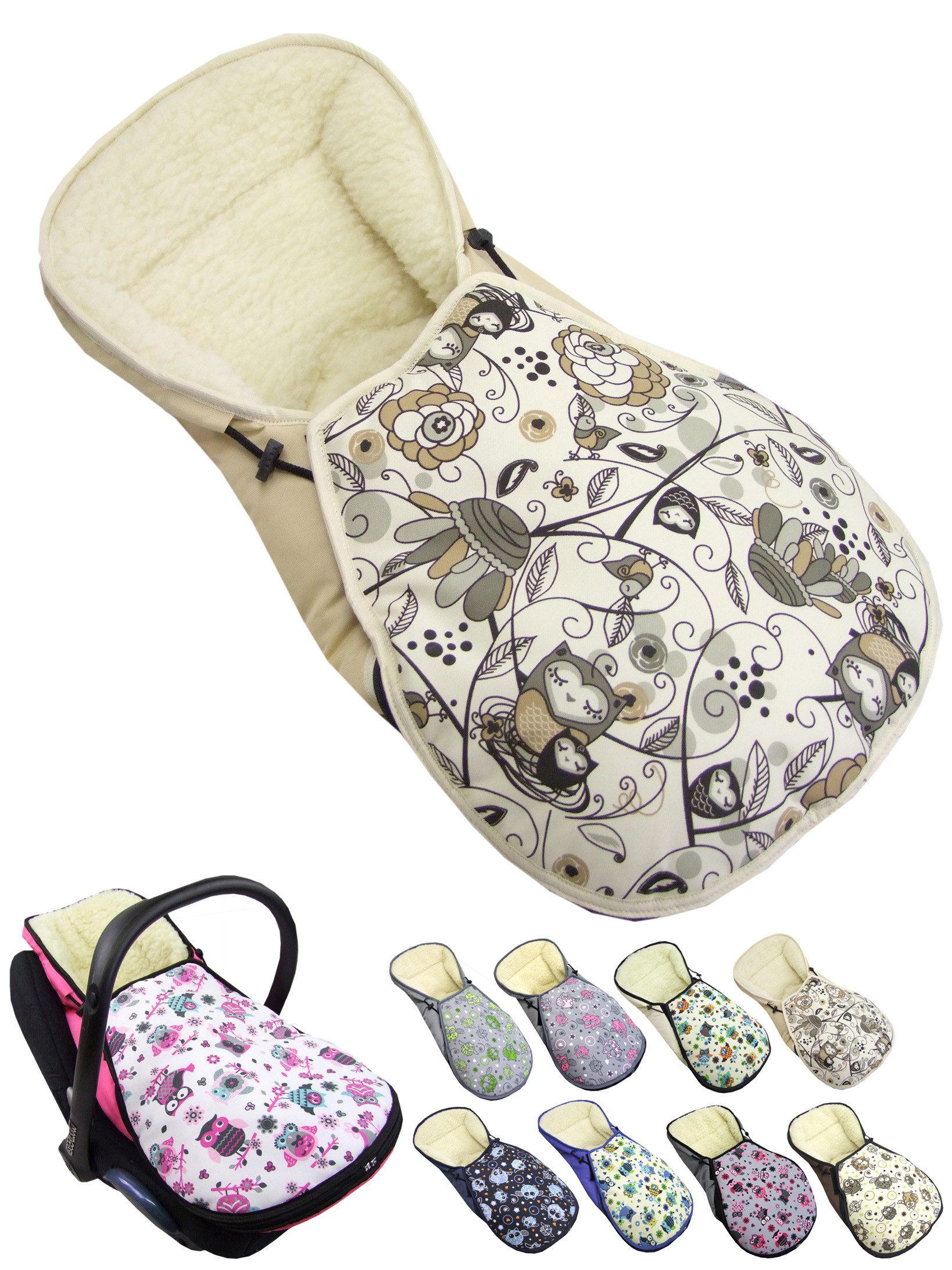 BambiniWelt by Rafael K. Fußsack Winterfußsack für Babyschale kompatibel mit Maxi-Cosi mit Wolle