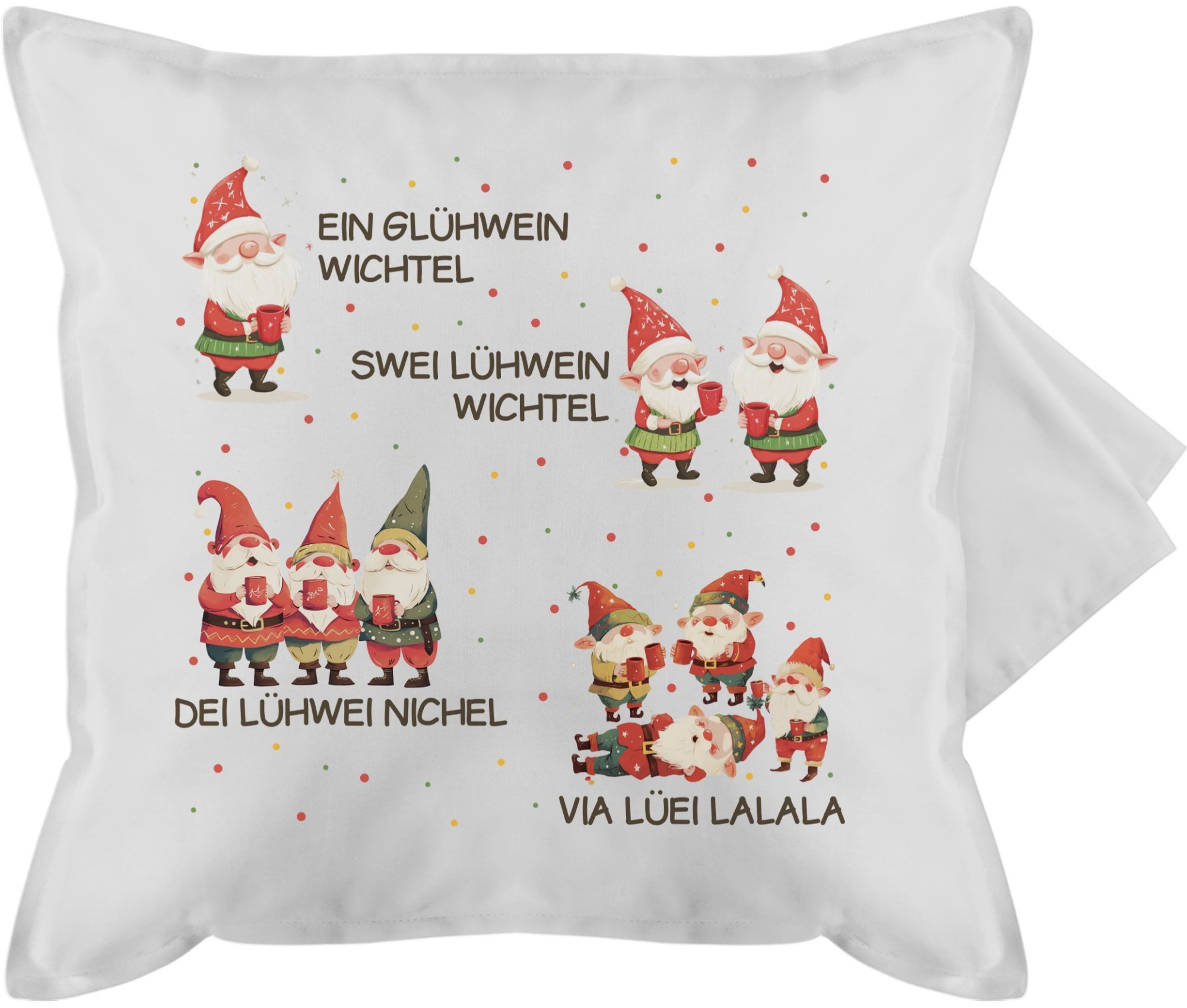 Shirtracer Kissenbezüge Ein Glühwein Swei Glühwein, Wichtel, Weihnachten, Weihnachtsmarkt, (1 Stück), Weihnachtskissen Christmas