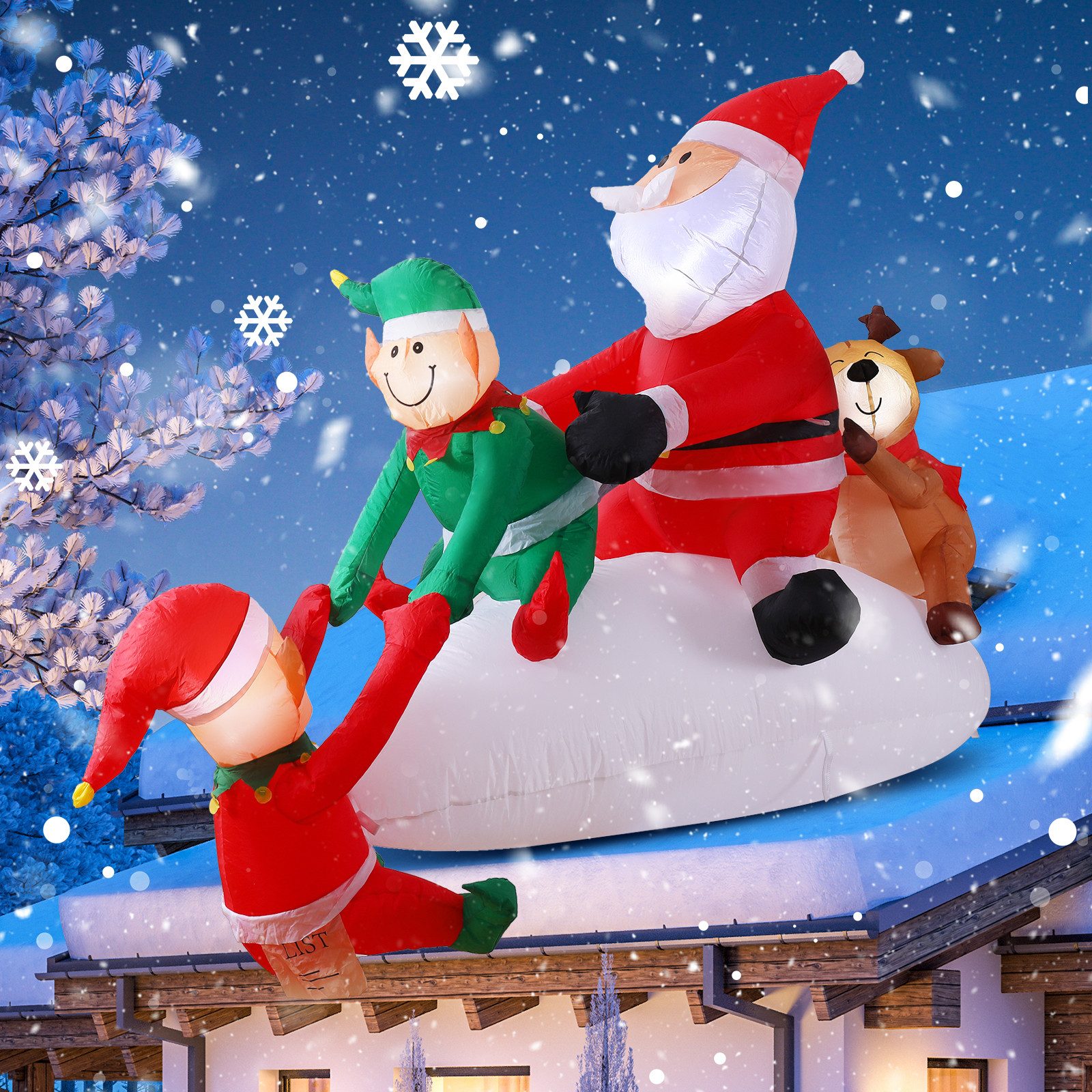 Elegear Weihnachtsfigur 170/150CM LED Aufblasbare Weihanchten deko