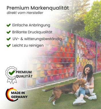 MyMaxxi Sichtschutzstreifen Zaunsichtschutz bunt abstrakte Graffiti Grafik Sichtschutz Garten Zaun