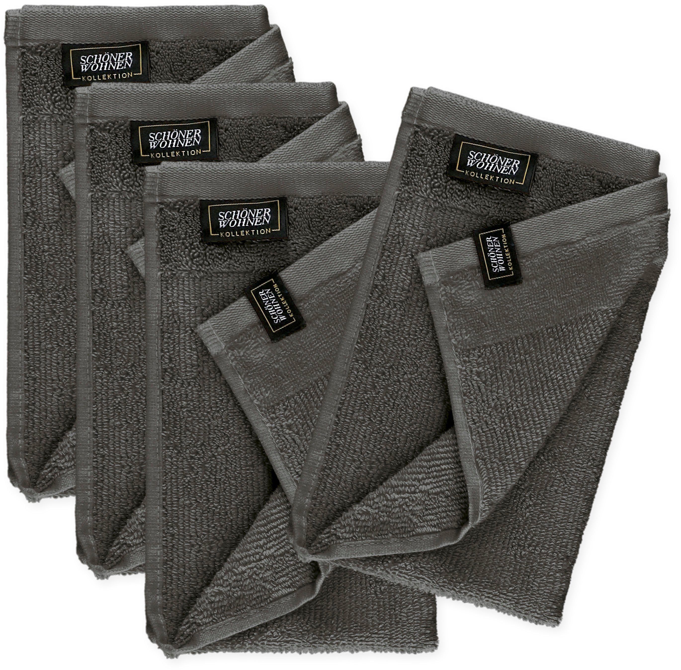 SCHÖNER WOHNEN-Kollektion Gästehandtücher "Sense" mit Velourborte, hautschm günstig online kaufen
